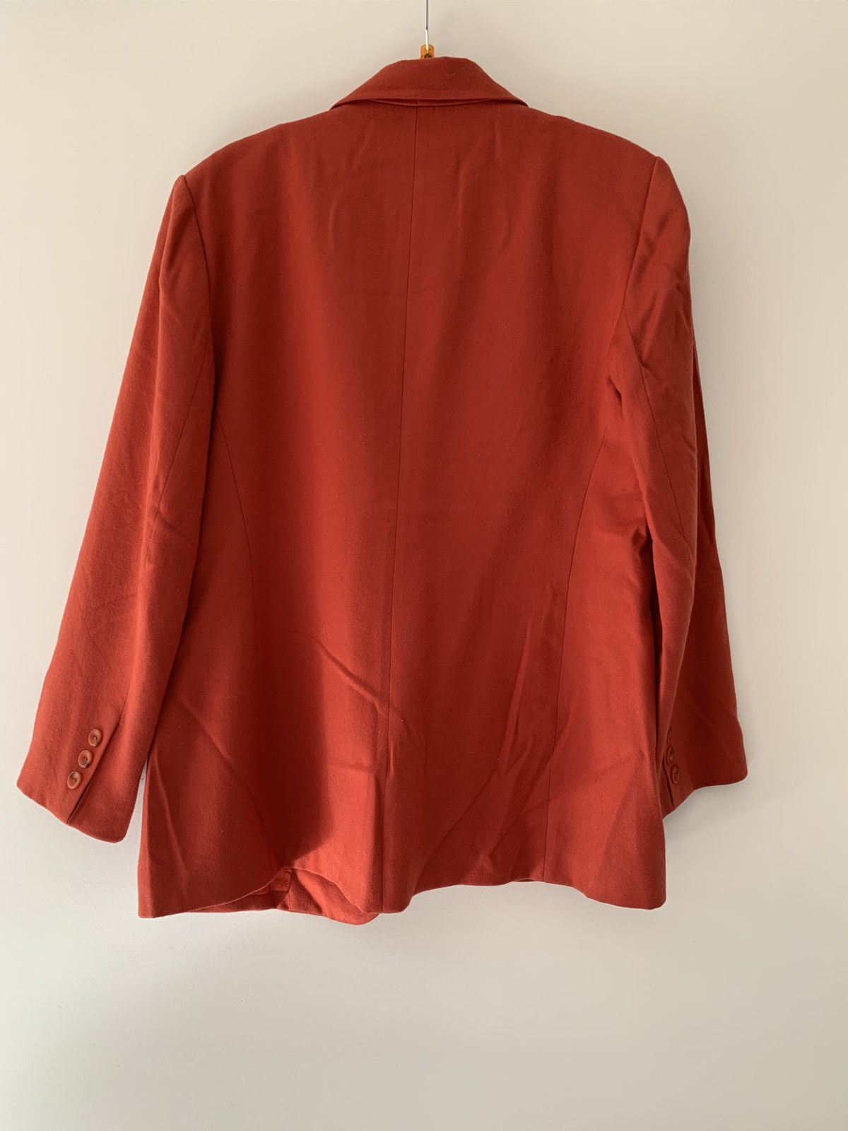 RRR-123 Vintage 1.2.3 Paris Red Wool Blazer Size 42R - 2 Thumbnail