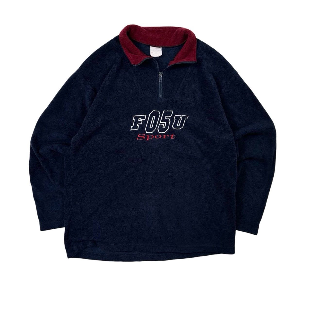 Vintage Vintage 90s Fubu Sport Embroidered Quarter Zip Fleece Size US L / EU 52-54 / 3 - 1 Thumbnail