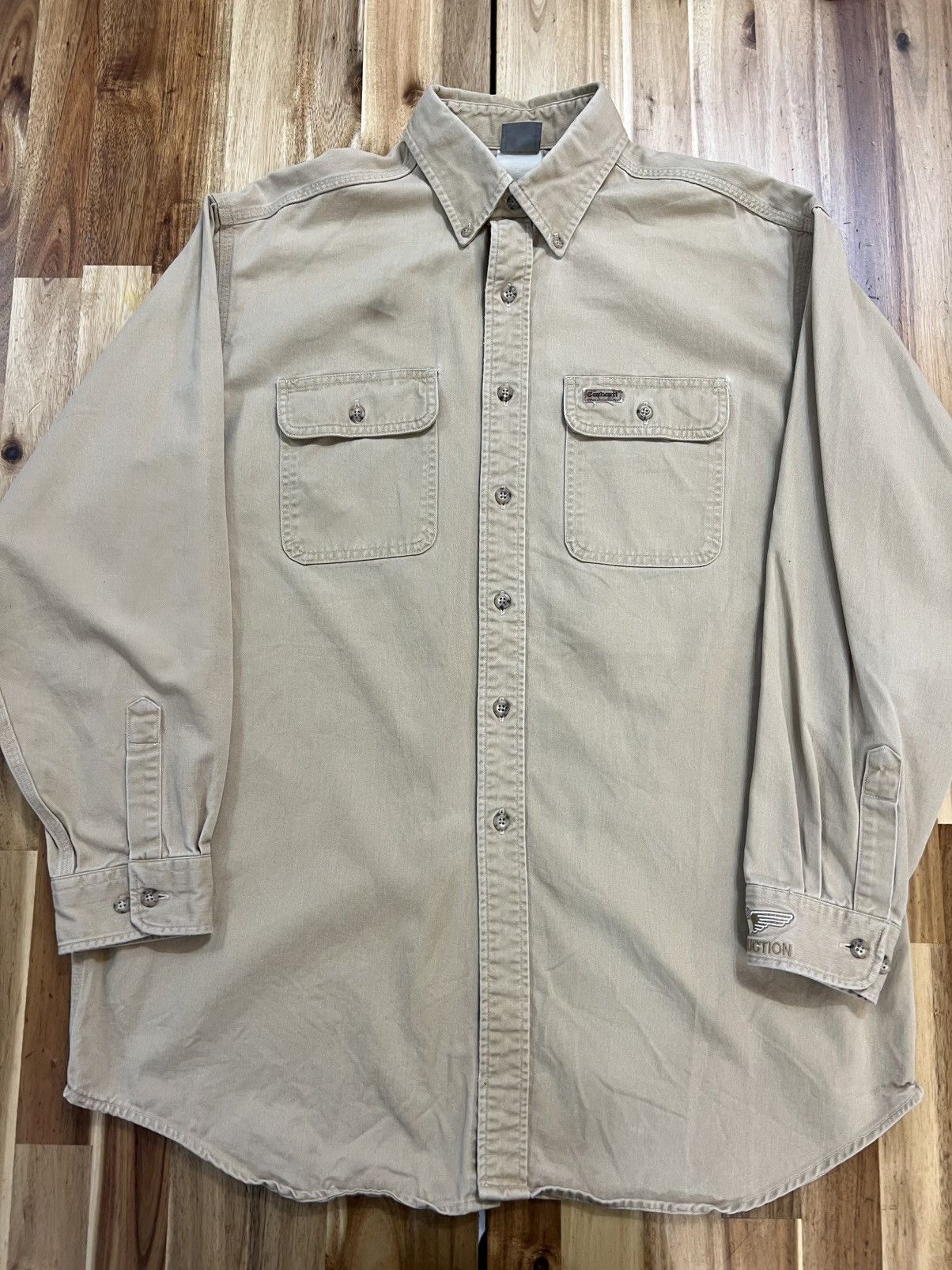 Carhartt Vintage Carhartt Distress WorkShirt Size US XL / EU 56 / 4 - 1 Thumbnail