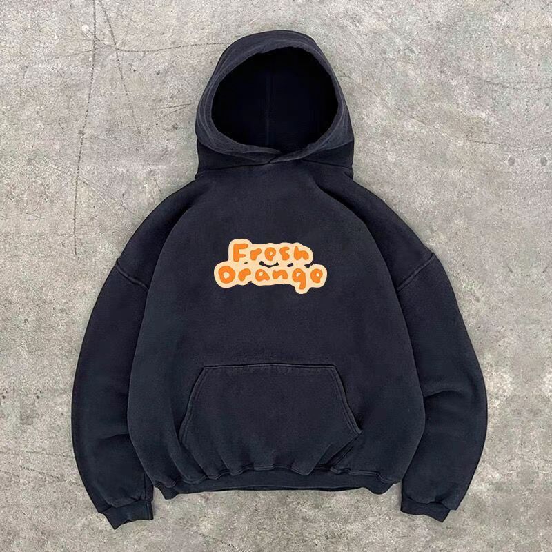 Designer × Japanese Brand Black washed vintage juice print cotton hoodie Size US L / EU 52-54 / 3 - 2 Thumbnail