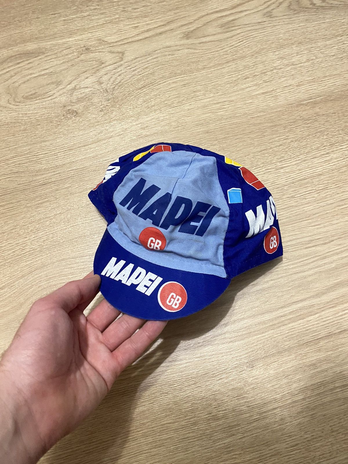 Casquette Cyclisme Vintage Mapei Multicolore, Une Taille, Fabriquée En Italie