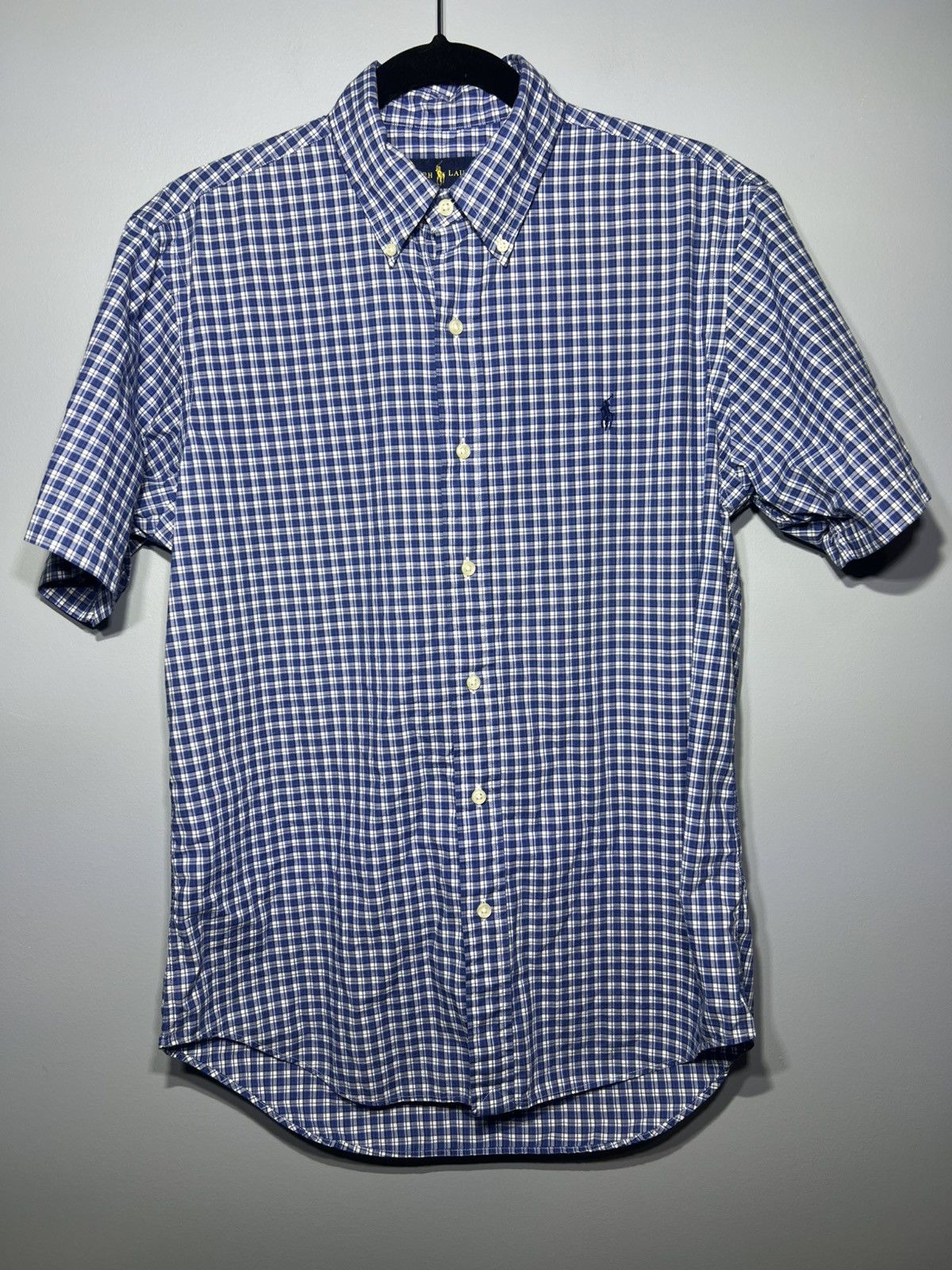 Polo Ralph Lauren Polo Ralph Lauren Short Sleeve Sz M Blue And White Checked Size US M / EU 48-50 / 2 - 2 Thumbnail