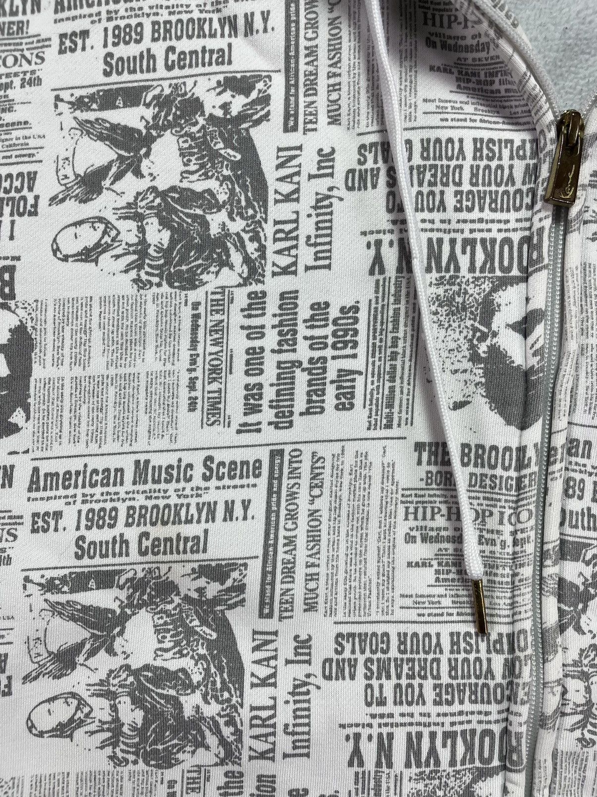 Karl Kani 00s Karl Kani Baggy Newspaper AOP Heavy Zip Hoodie Jacket XL Size US XL / EU 56 / 4 - 10 Thumbnail