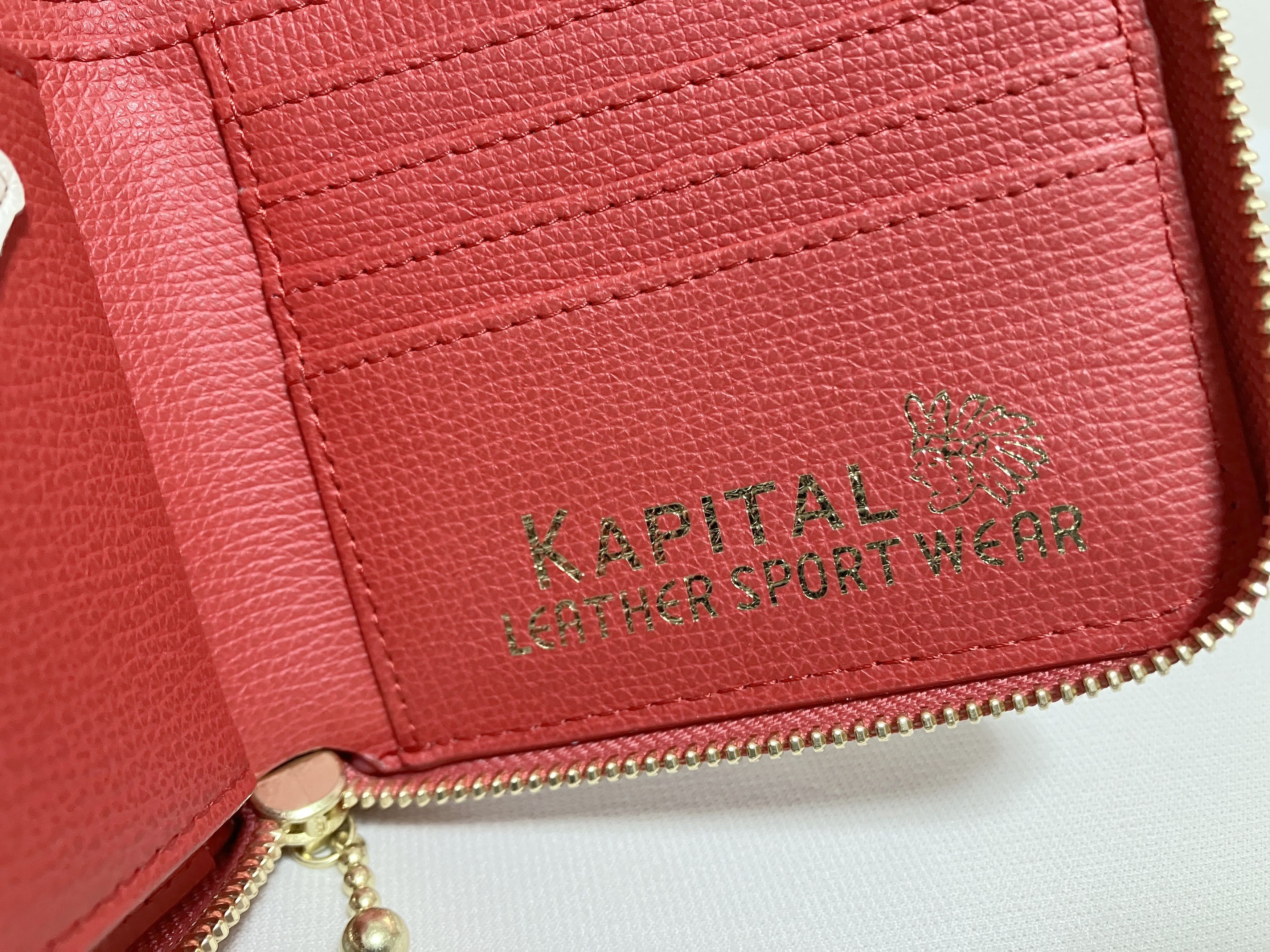 Kapital Kapital THUMBS UP BONE HAND ZIP leather wallet red Size ONE SIZE - 4 Thumbnail