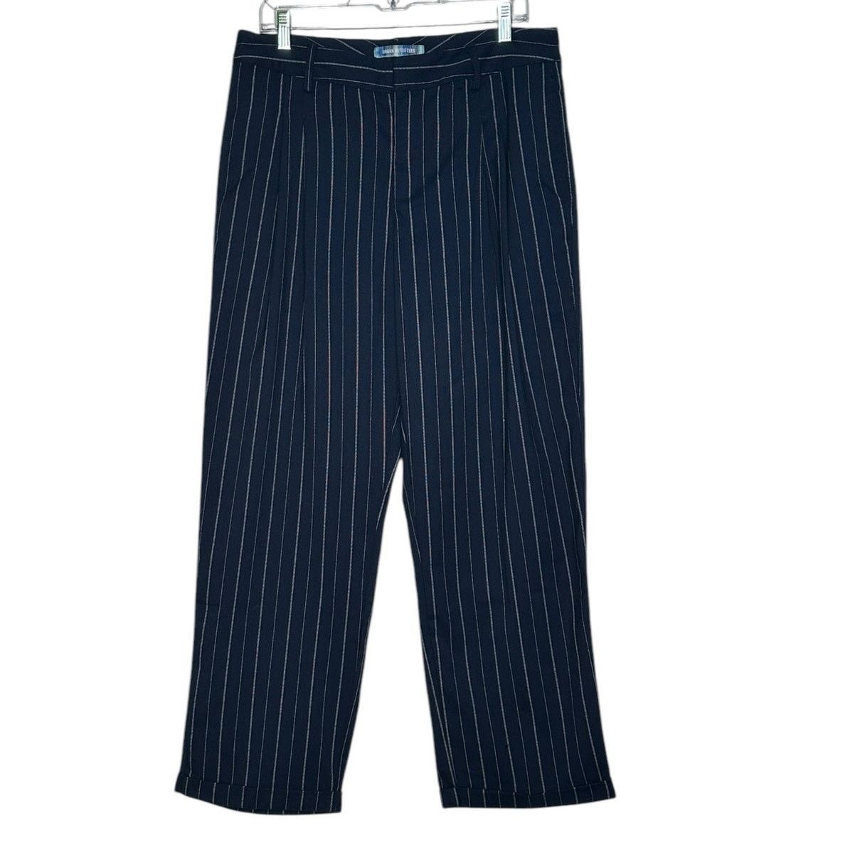 Urban Outfitters Urban Outfitters pinstripes cuffed pleated pants size large Size 33" - 1 Thumbnail