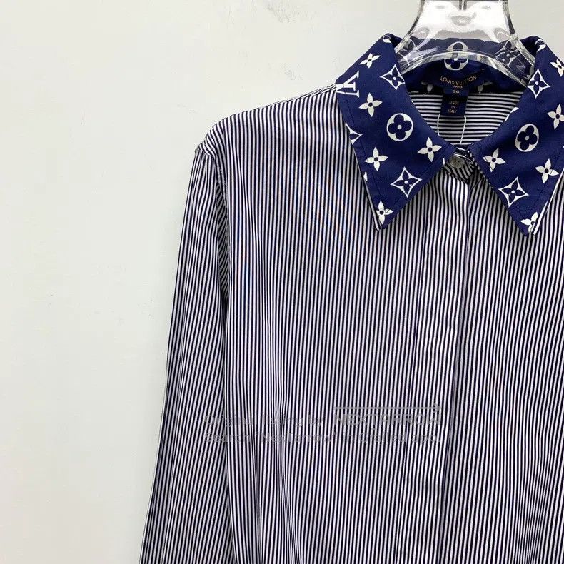 Louis Vuitton Louis Vuitton Blue vertical stripes logo presbyopic cotton Size XS / US 0-2 / IT 36-38 - 3 Thumbnail