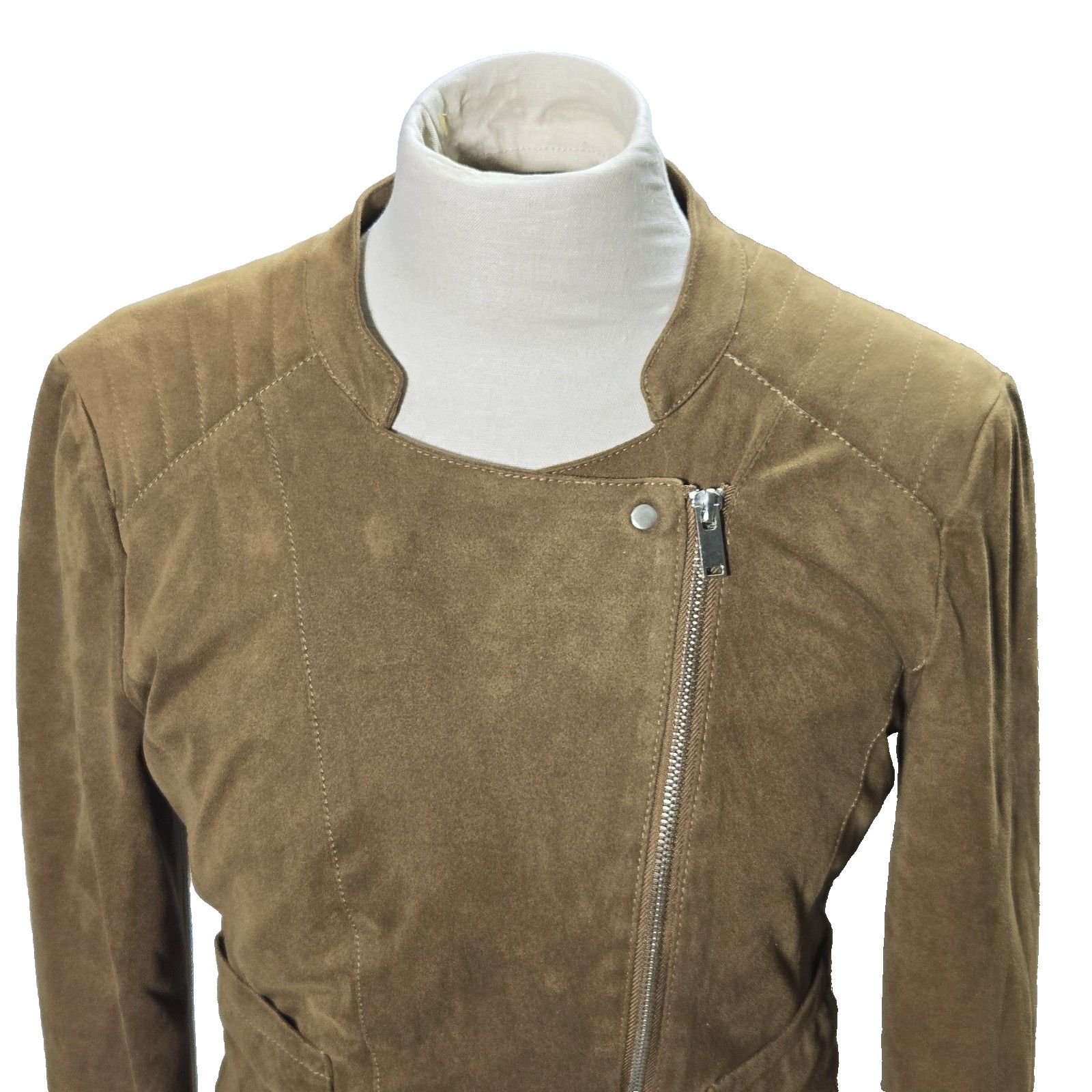 & Other Stories Vero Moda Jacket Suede Biker Small Womens Cropped Lined Size S / US 4 / IT 40 - 4 Thumbnail