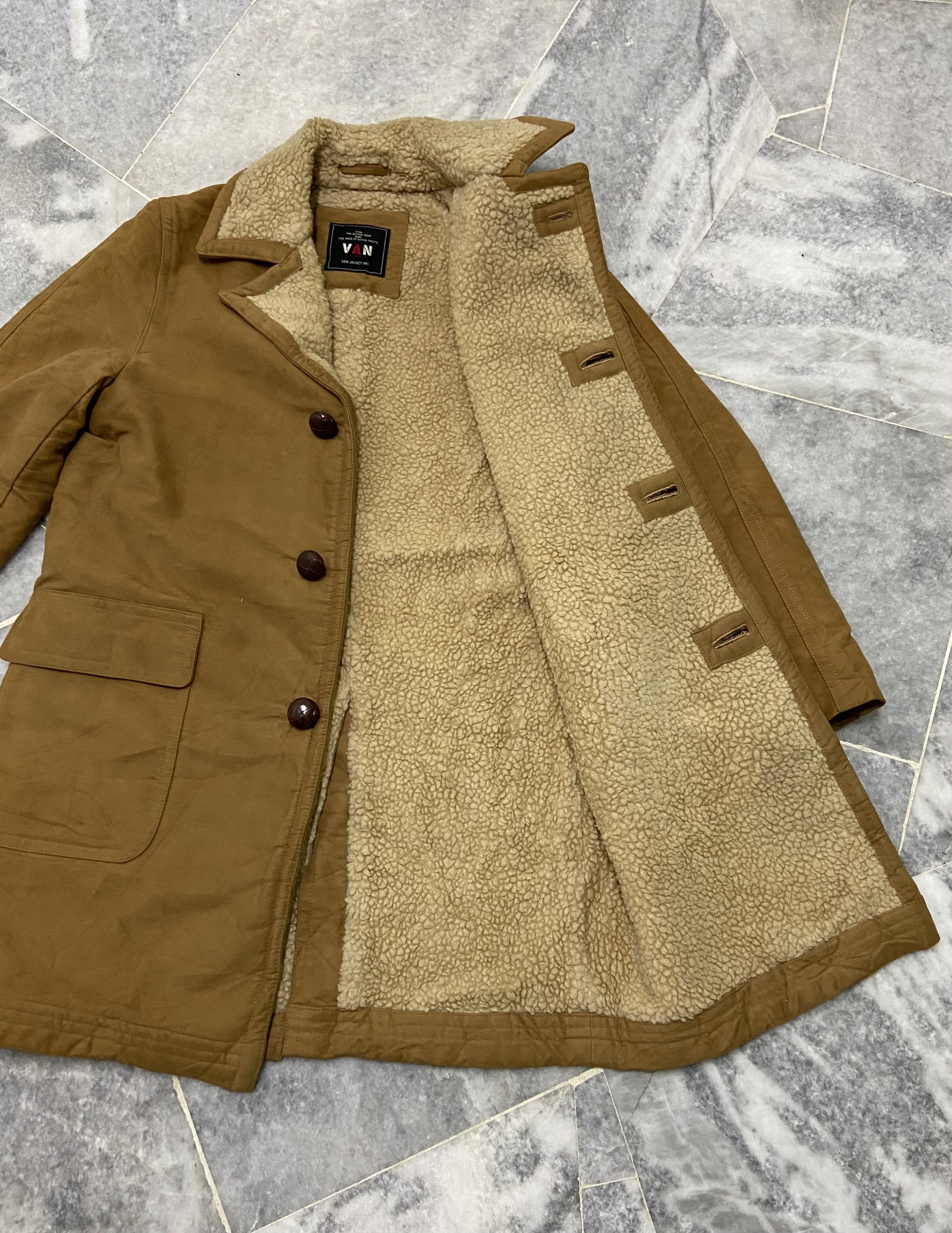 Japanese Brand Van Jac Shearling Suede Jacket Size US M / EU 48-50 / 2 - 4 Thumbnail