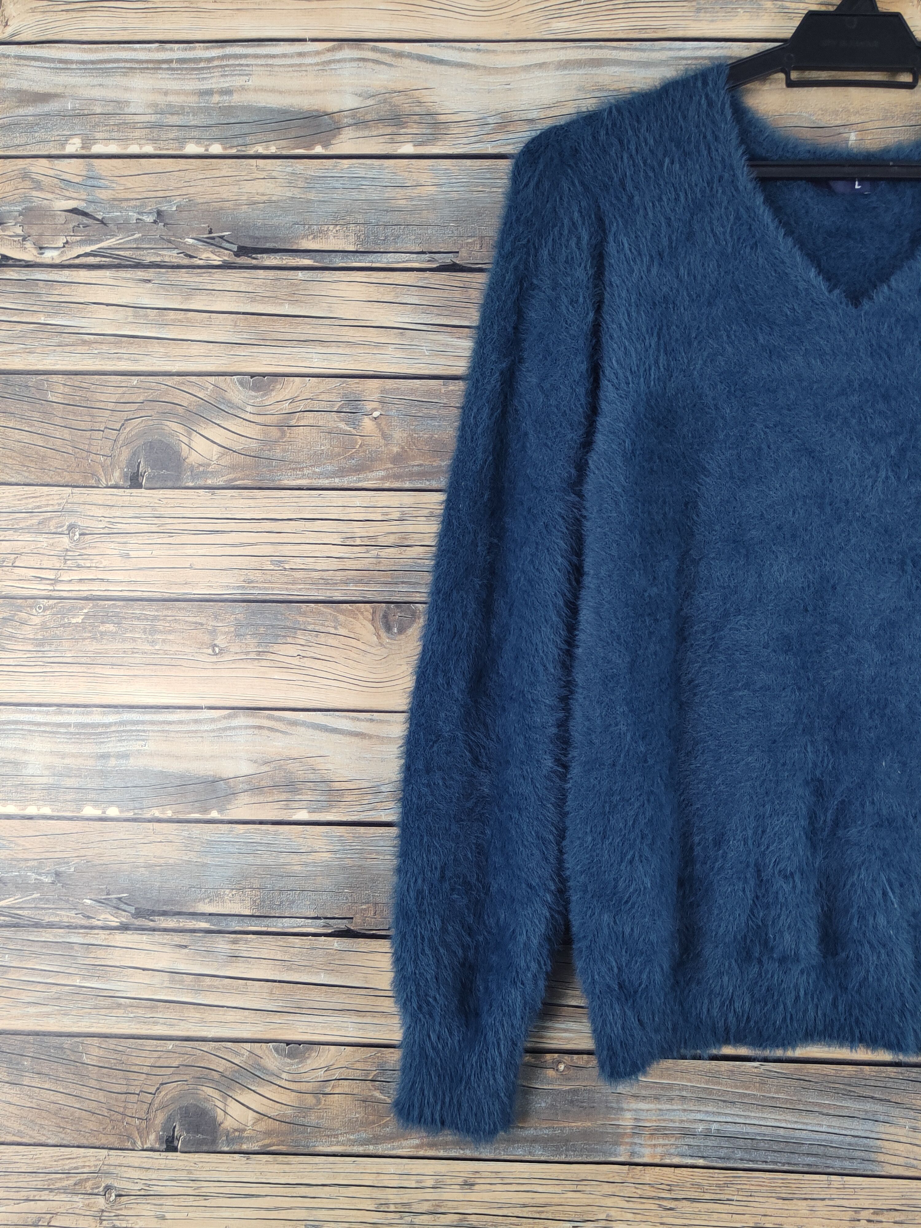 Homespun Knitwear Japan Dark Blue Fur shaggy Mohair Knitwear #W2166 Size M / US 6-8 / IT 42-44 - 3 Thumbnail