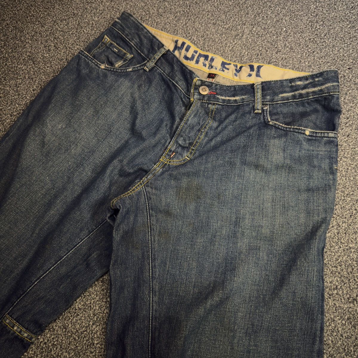 Hurley 🔥 Vintage y2k Baggy Skate Hurley Global 3 Denim Size US 37 - 3 Thumbnail