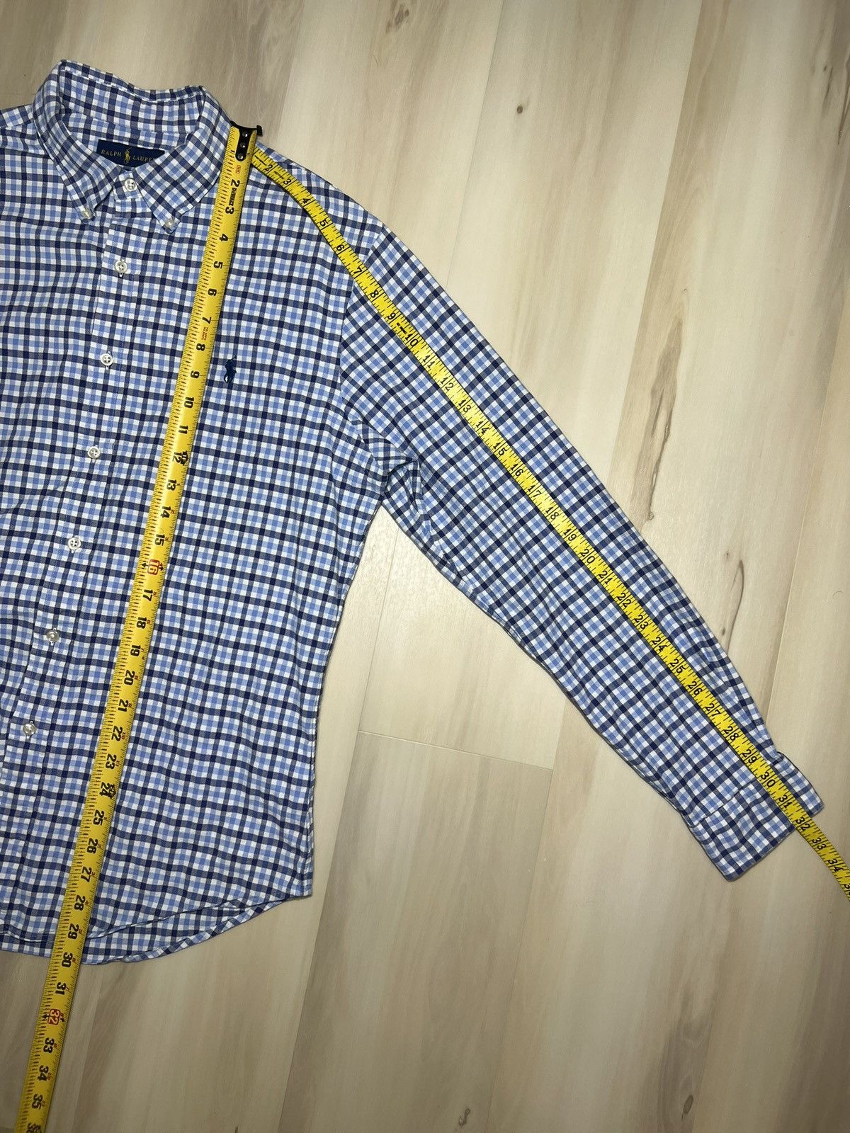 Polo Ralph Lauren Polo Ralph Lauren Slim Fit Stretch Oxford Gingham Check Blue Size US L / EU 52-54 / 3 - 5 Thumbnail