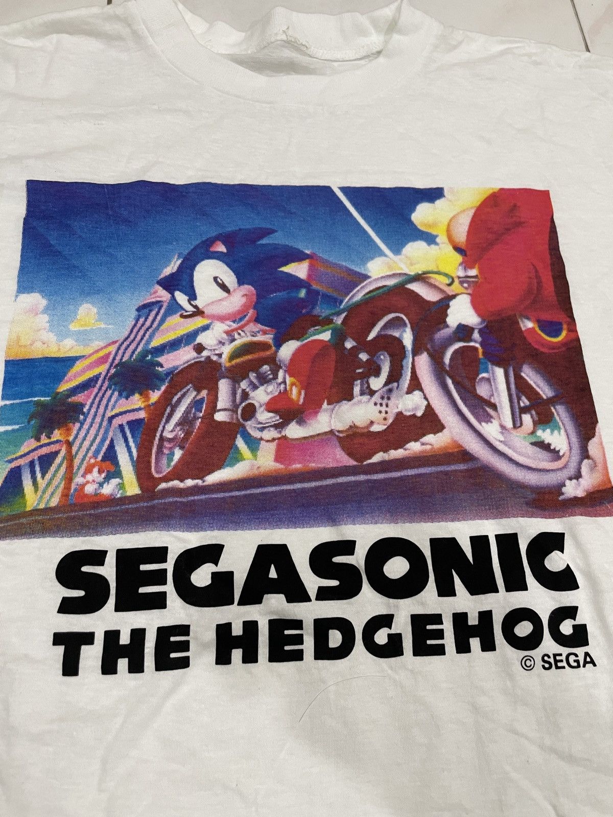 Anime Vintage Sega Genesis Sonic The Hedgehog 1991 promo t-Shirt Size US M / EU 48-50 / 2 - 6 Thumbnail