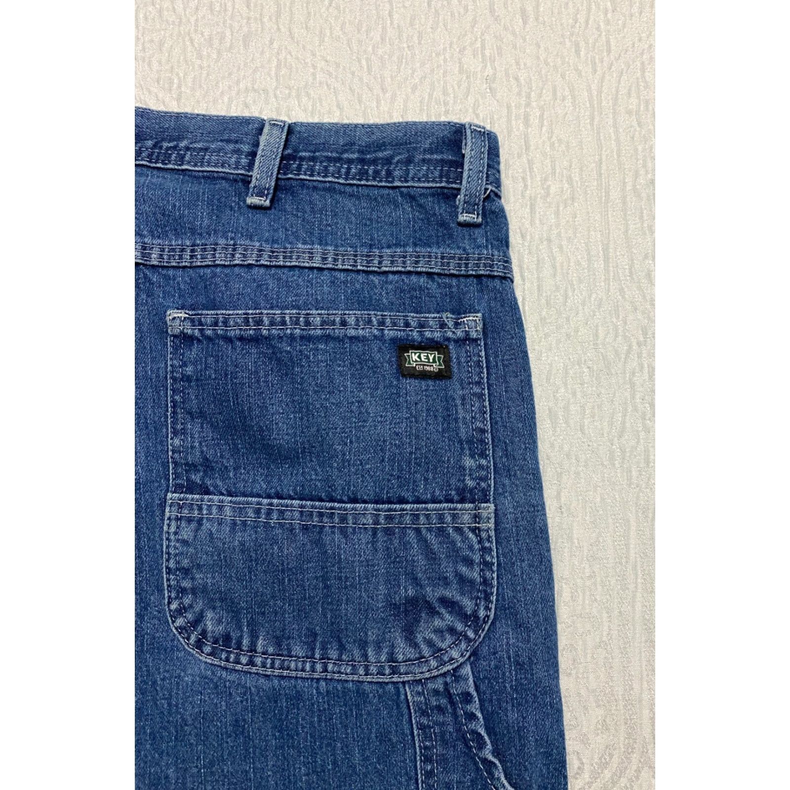 Vintage Vintage Key Mens Carpenter Jeans Size 38×30 Blue Regular Straight Workwear Jeans 90s Grunge Mens Regular 38 Blue Denim Cotton Inseam 30"} Size US 38 / EU 54 - 4 Thumbnail