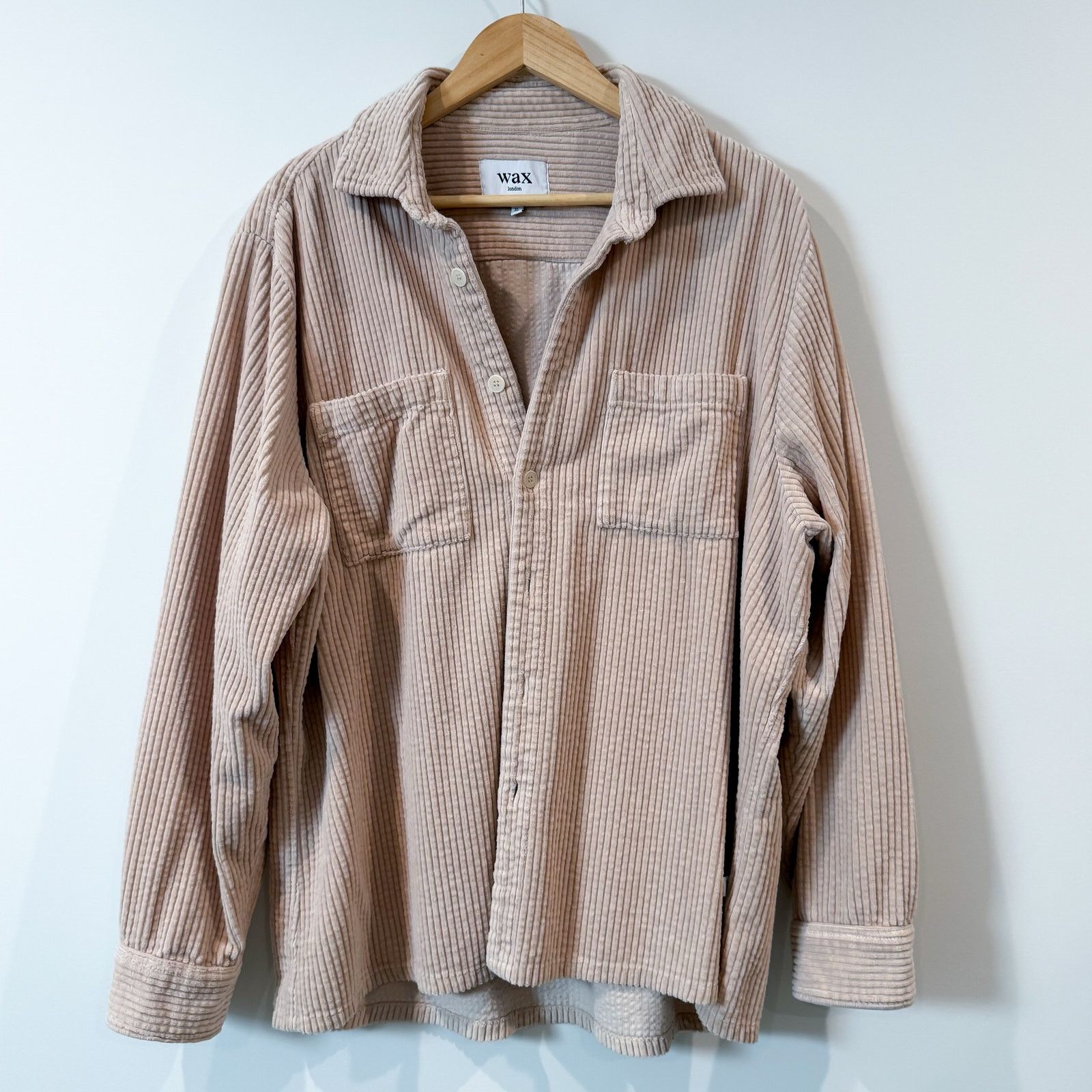 Wax London WAX LONDON Penn Cord Whiting Overshirt Sand Beige – Size XL Size US XL / EU 56 / 4 - 2 Thumbnail