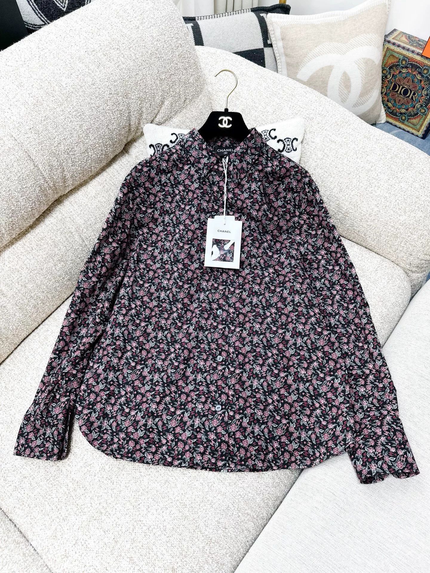 Chanel Chanel 24B Floral CC Collar Shirt Size US M / EU 48-50 / 2 - 1 Thumbnail