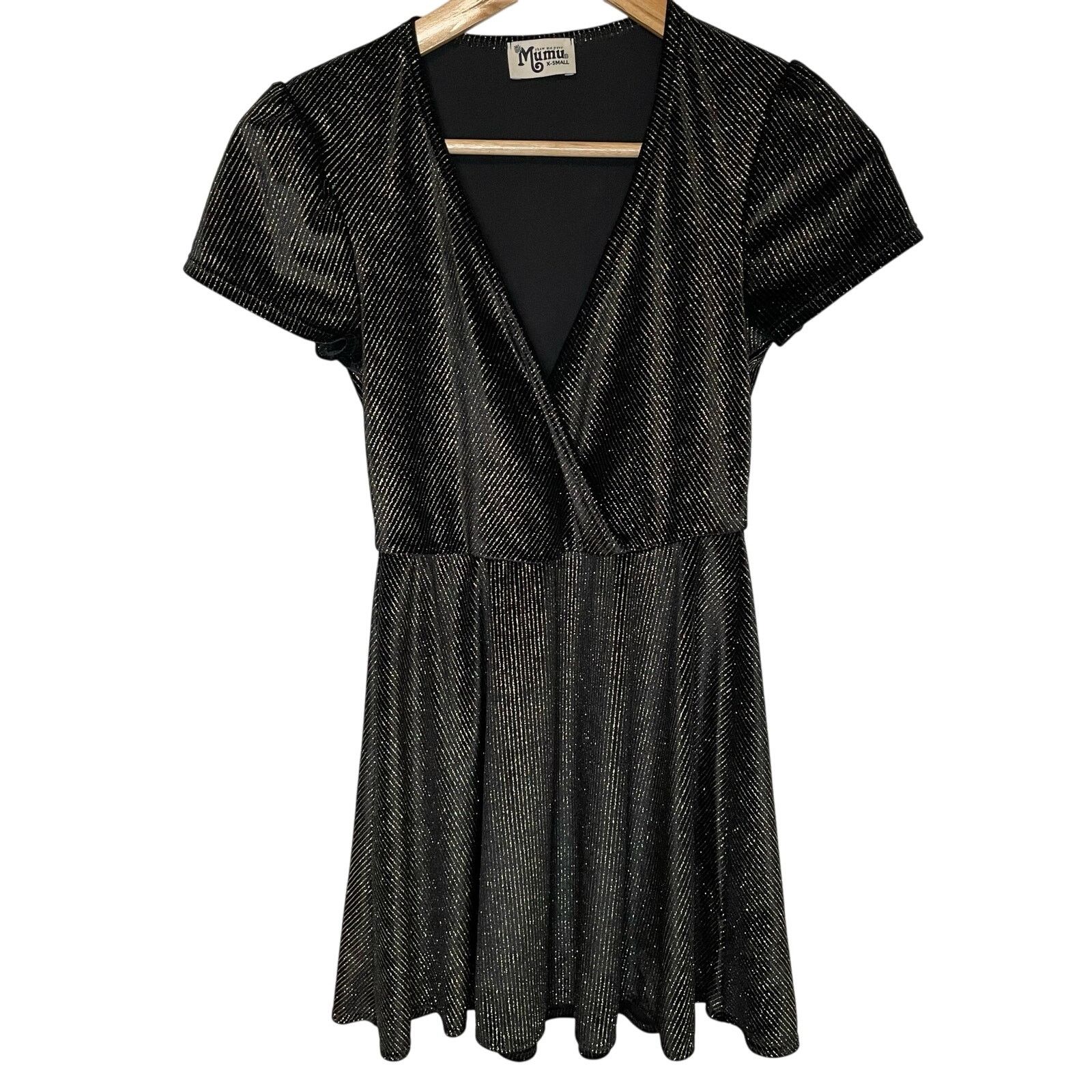 Show Me Your MuMu Show Me Your Mumu Peyton Tunic Dress XS Black Metallic Mini Size XS / US 0-2 / IT 36-38 - 1 Thumbnail