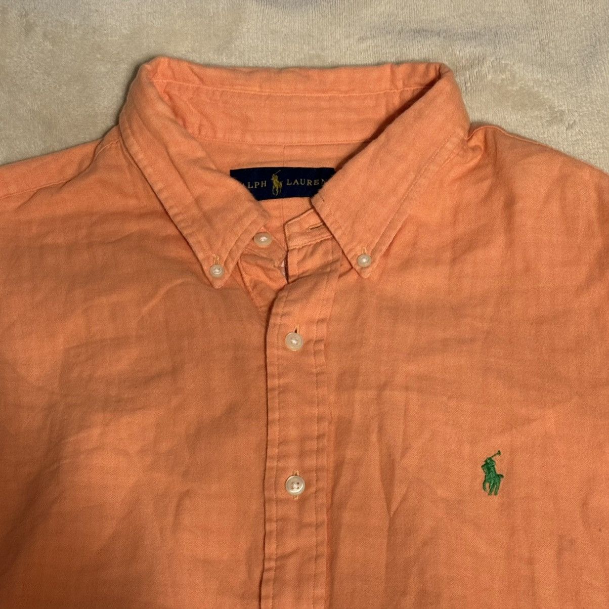 Polo Ralph Lauren Ralph Lauren Button Up Shirt Mens XXL Slim Fit Orange Size US XXL / EU 58 / 5 - 2 Thumbnail