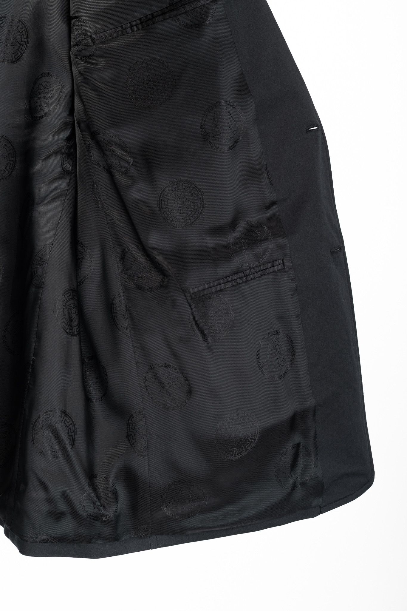 Versace Versace Black Stretch-Cotton Leather-Trim Blazer Size 48R - 10 Thumbnail