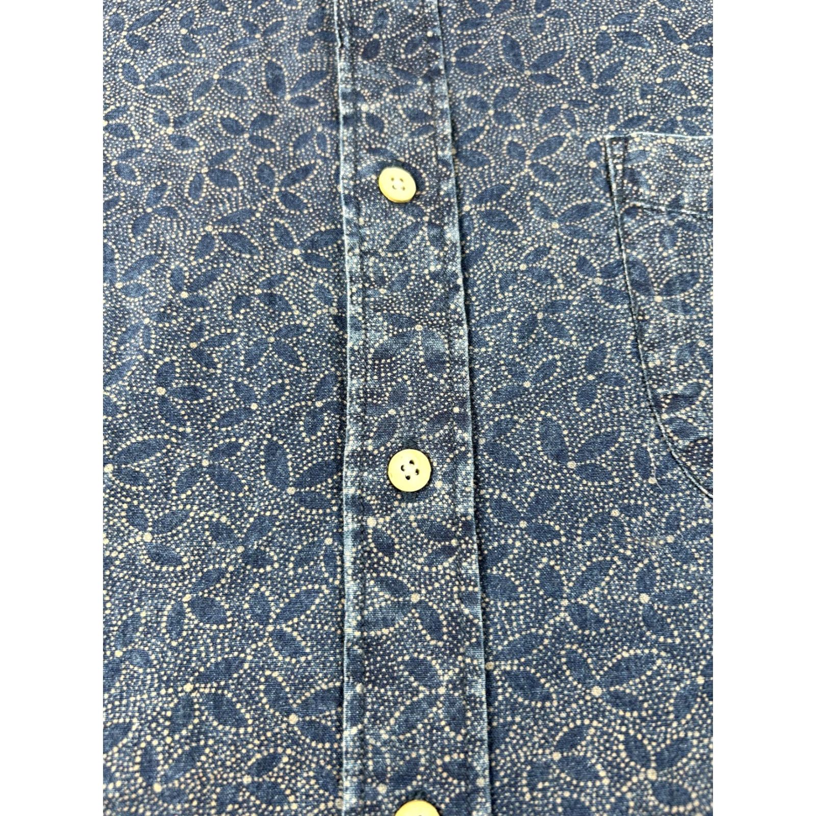 Faherty Faherty Shirt Mens Medium Blue Chambray Floral Button-Down Short Sleeve Hawaiian Size US M / EU 48-50 / 2 - 5 Thumbnail