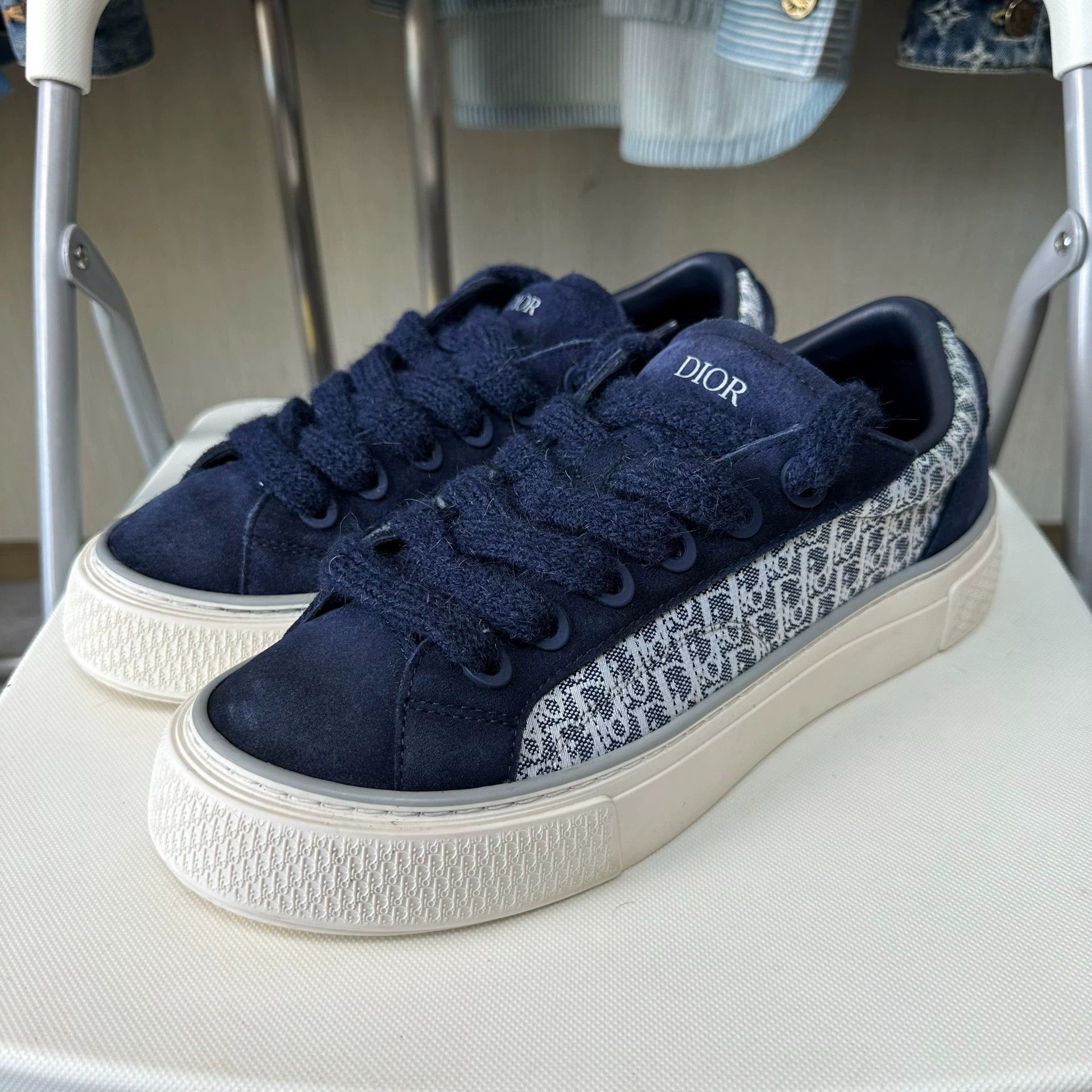 DIOR B33 Platform Low-Top Sneaker Men's Blue/White