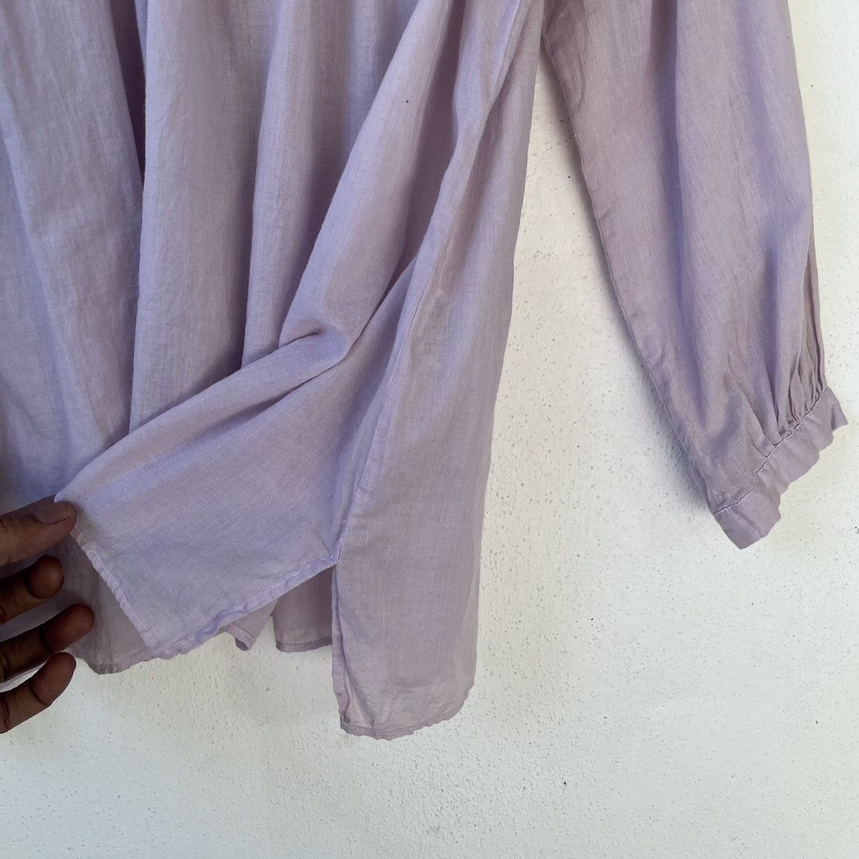 Issey Miyake PLANTATION By Issey Miyaki Sheer Cotton Smock blouse Size M / US 6-8 / IT 42-44 - 9 Thumbnail