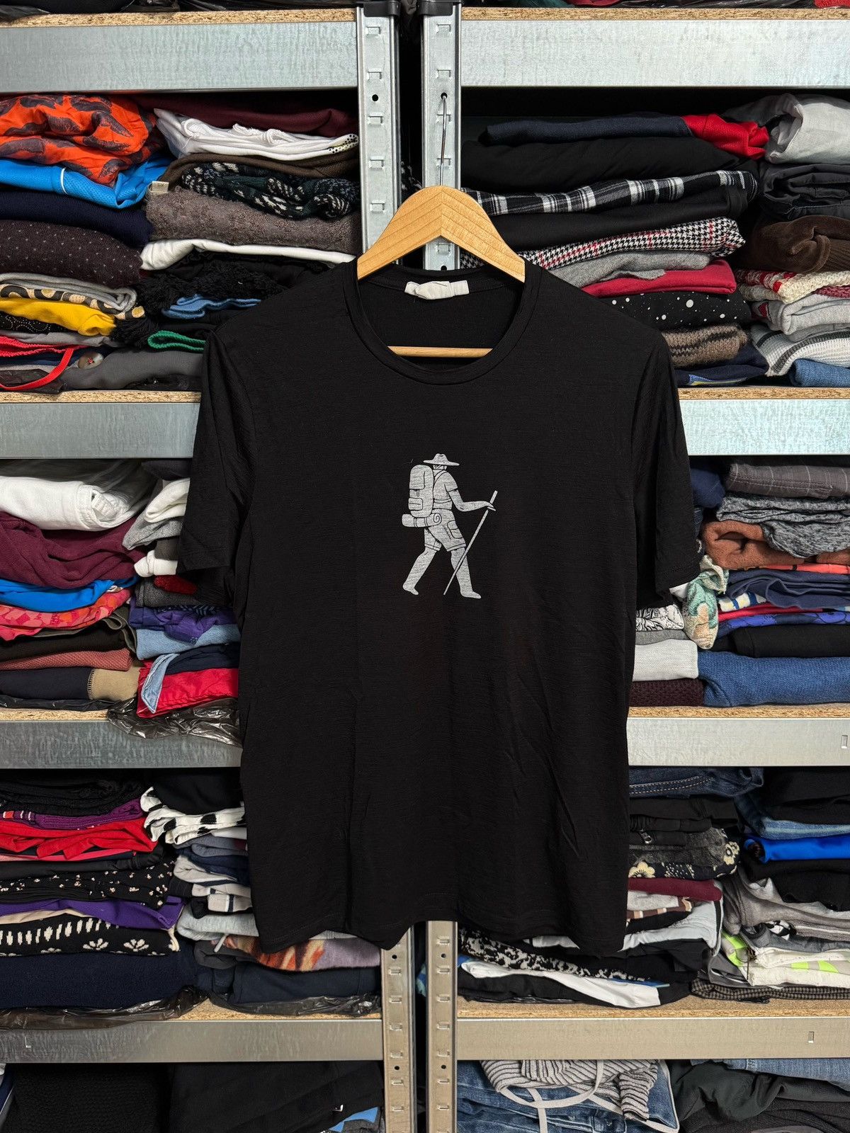 Icebreaker Icebreaker Merino Wool T-Shirt Black Print Size M Hiking Size US M / EU 48-50 / 2 - 1 Thumbnail