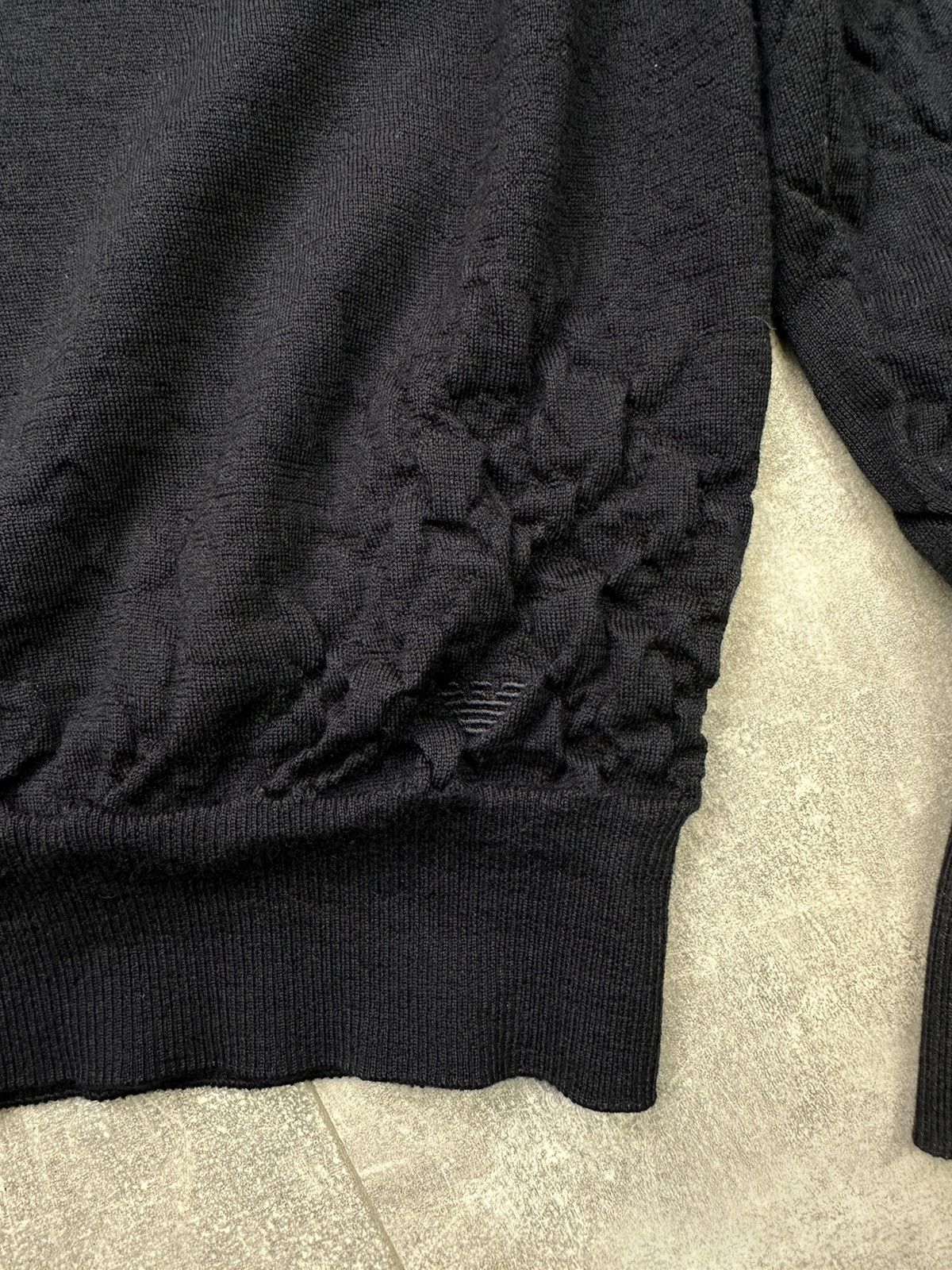 Emporio Armani Emporio Armani Dented Wool Sweater Small Logo Size US XL / EU 56 / 4 - 4 Thumbnail