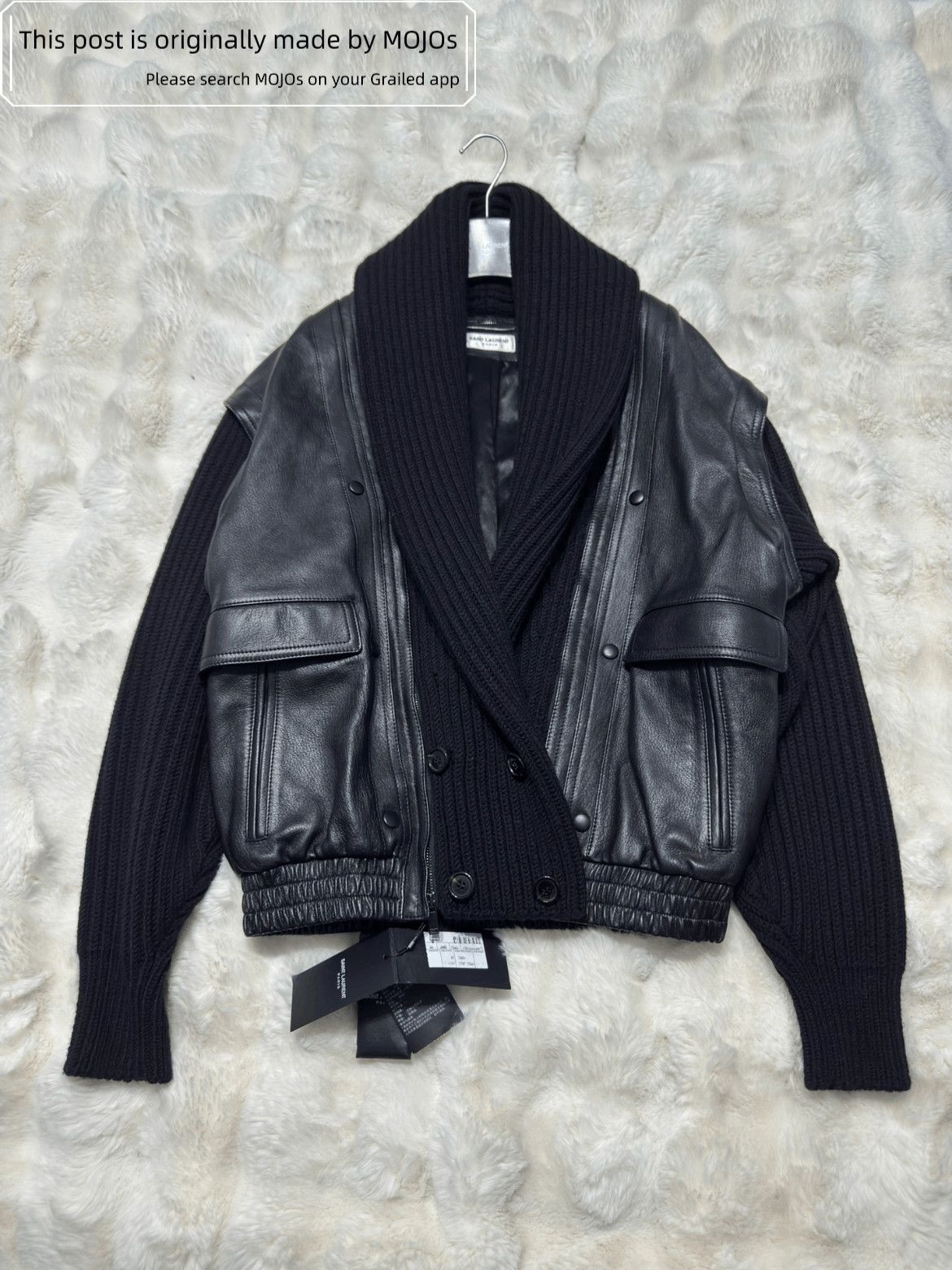 Sz 48 Saint Laurent Paris Detachable 23AW Leather Jacket