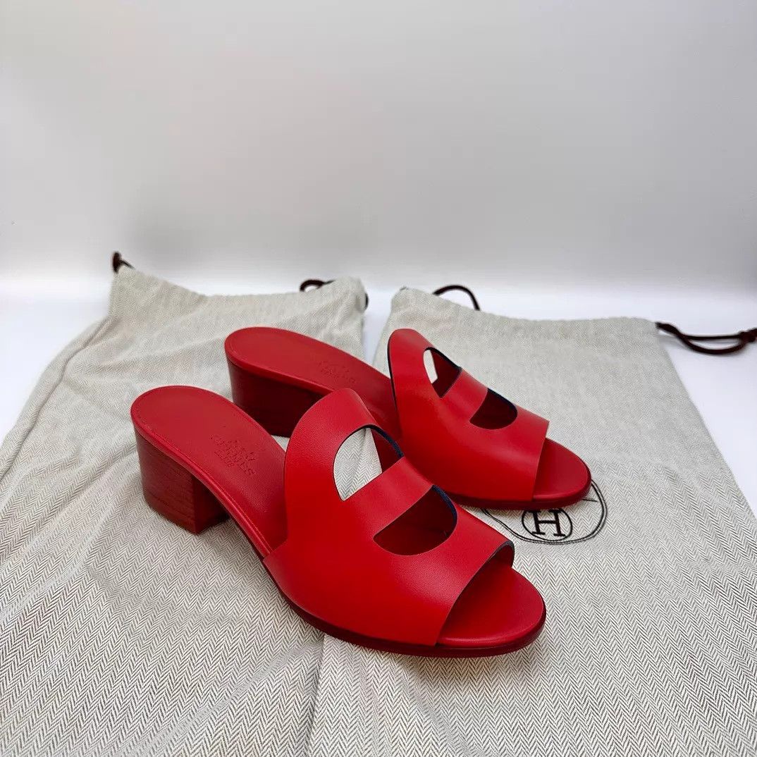 Hermes HERMES Red Pig Nose Slippers 36 Size US 5.5 / IT 35.5 - 4 Thumbnail