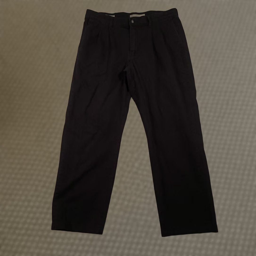 Lee Lee Dress Mens 36 Black Pants 36x30 Custom Fit Waistband Chino Classic Pleated Size US 36 / EU 52 - 1 Thumbnail