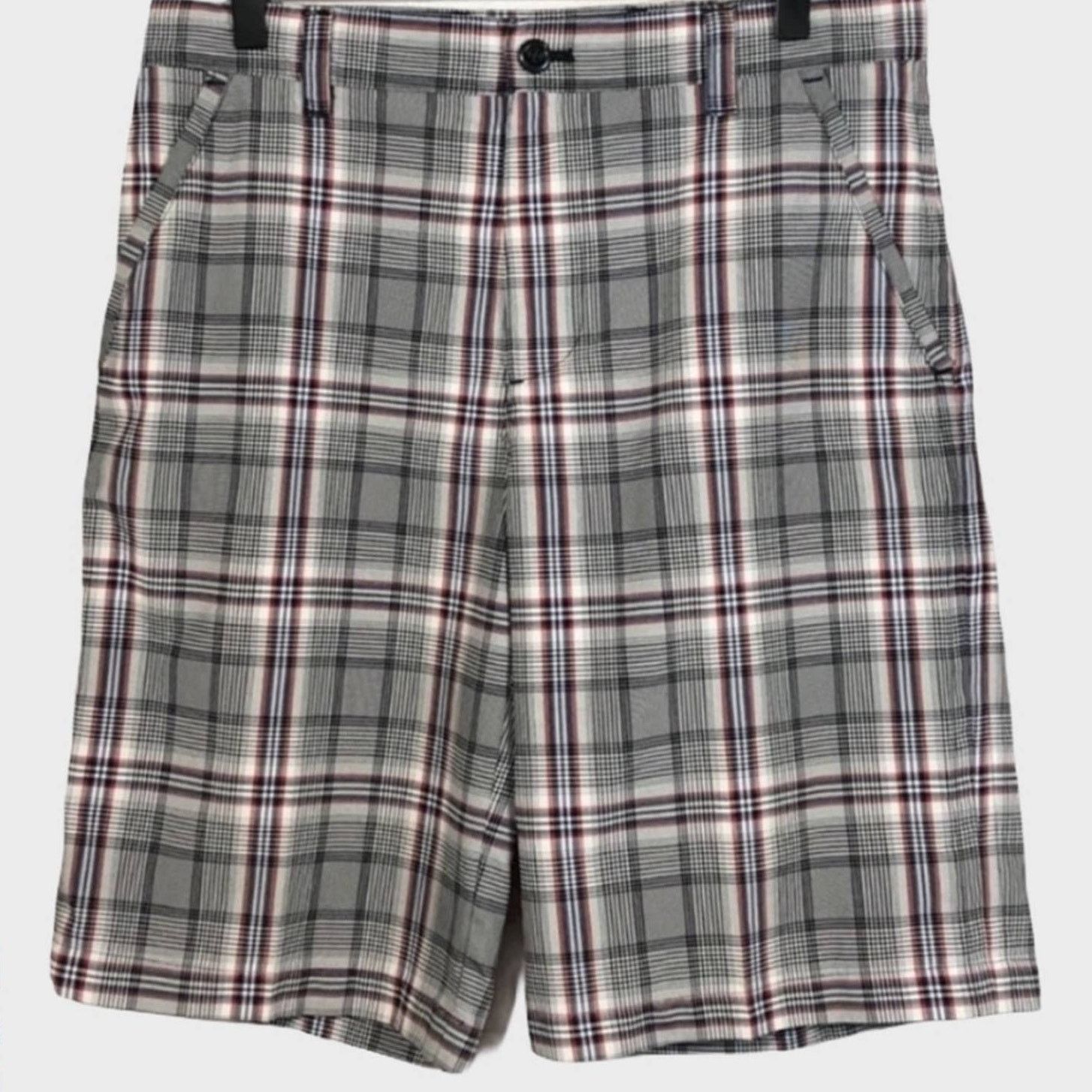 Izod IZOD navy, white, and red plaid flat front Golf shorts Size US 30 / EU 46 - 1 Thumbnail