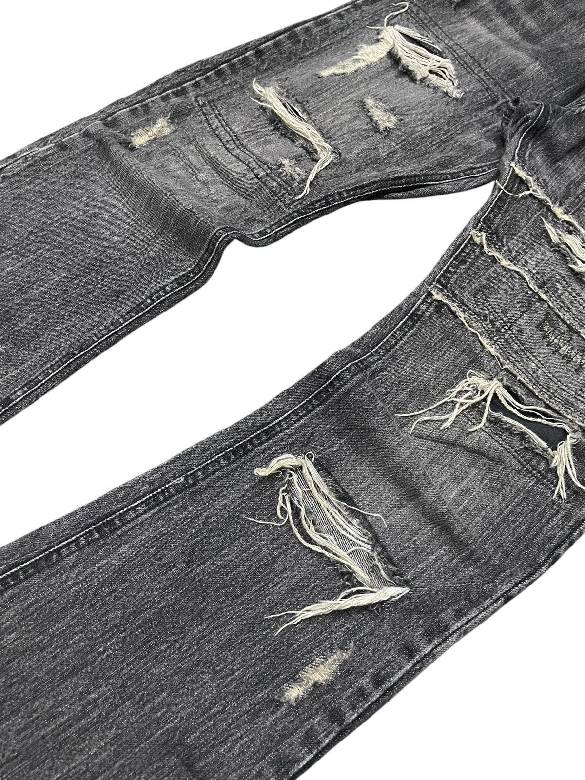 GOSTAR DE FUGA × Japanese Brand × Shellac Rupert Japan Distressed Layered Leather Pocket Flare Jeans Size US 32 / EU 48 - 11 Thumbnail
