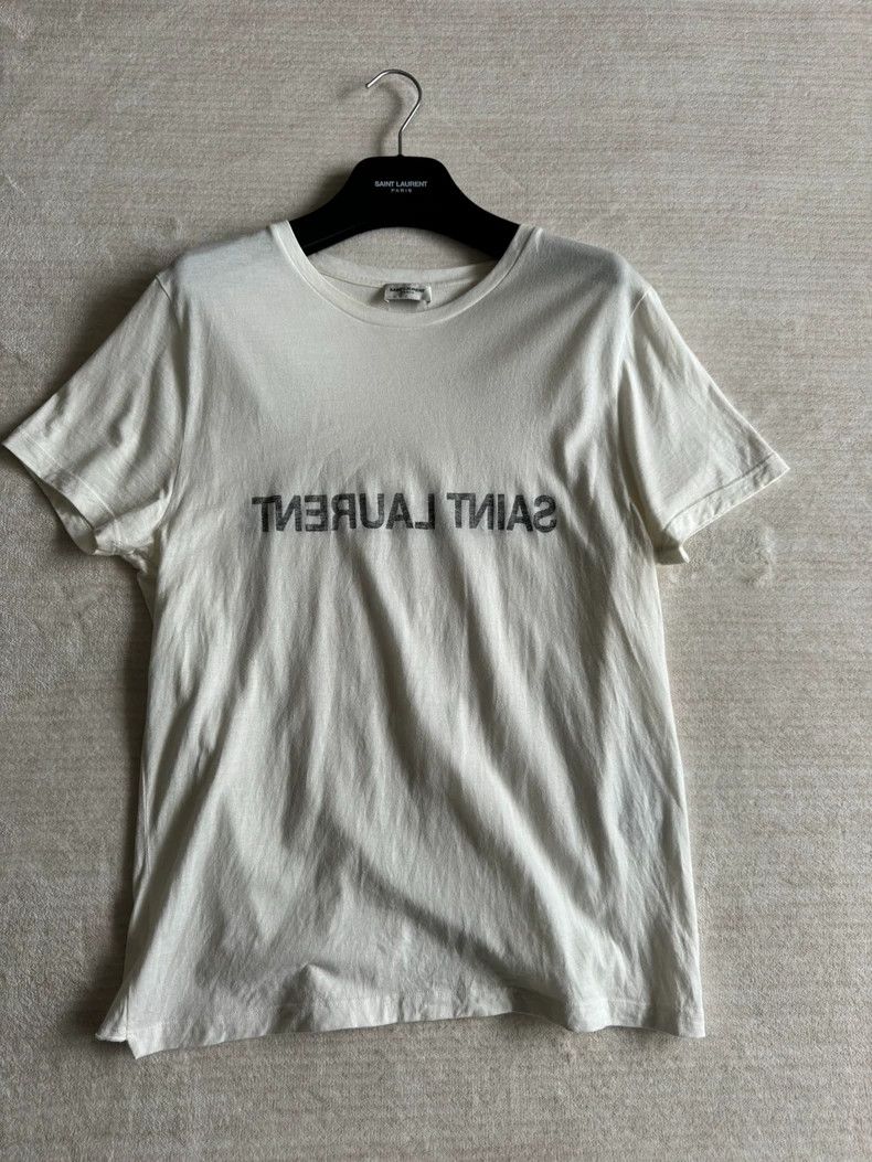 Saint Laurent Paris Saint Laurent Mirror Print T-Shirt Size US M / EU 48-50 / 2 - 1 Thumbnail