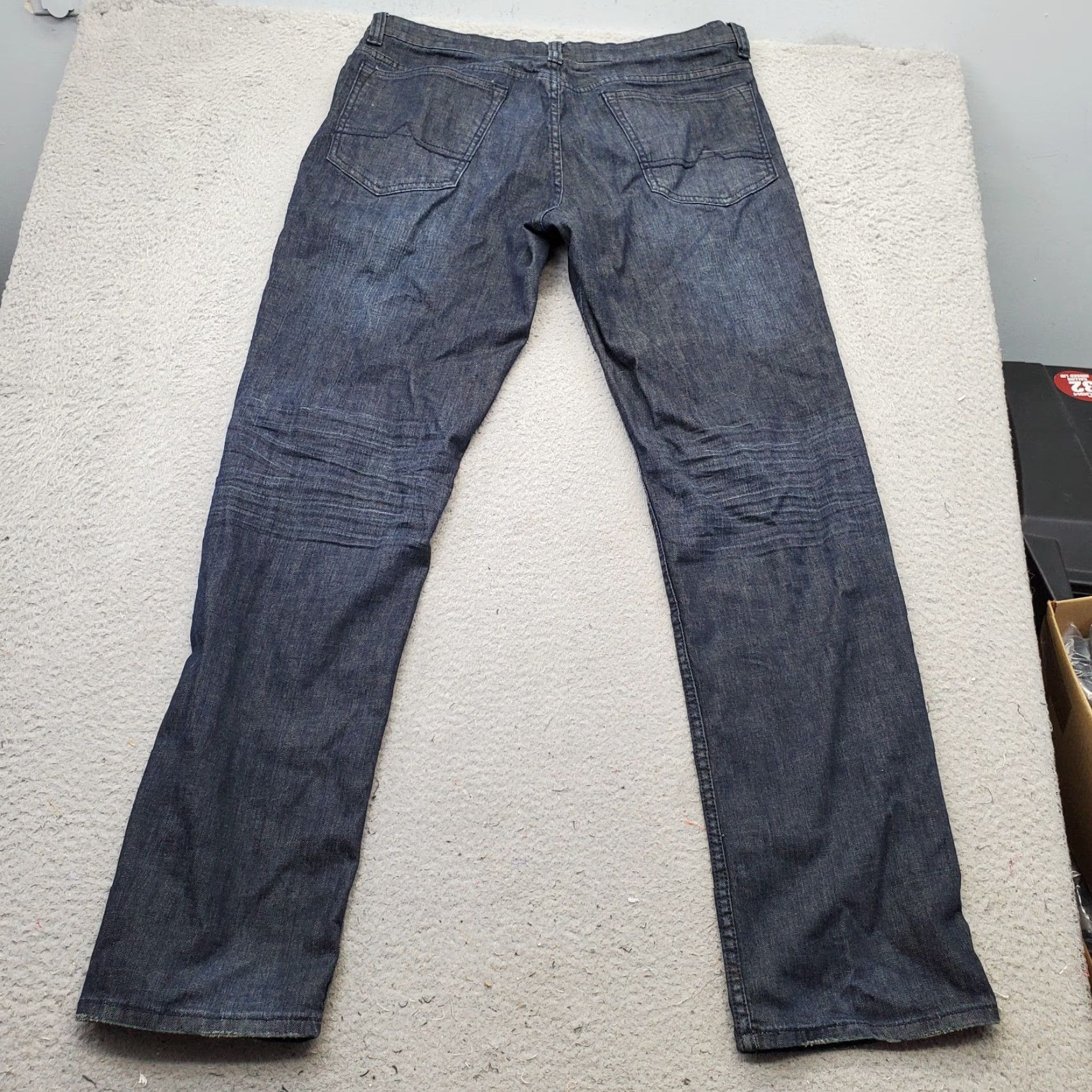 Vintage Urban Pipeline Jeans Men 34/34 Blue Denim Relaxed Stretch Dark Wash Straight Leg - Mens Size 34 Jeans Blue Denim Relaxed Stretch Straight Leg Size US 34 / EU 50 - 2 Thumbnail
