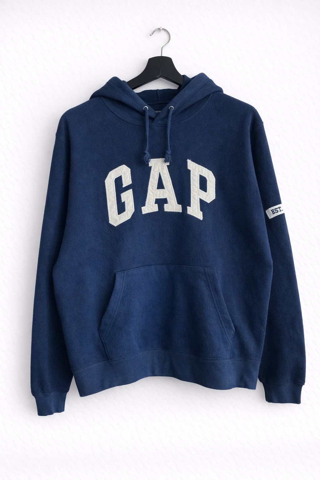 Gap Vintage GAP Navy Blue Pullover Hoodie Fleece Kangaroo Pocket Size US S / EU 44-46 / 1 - 1 Thumbnail