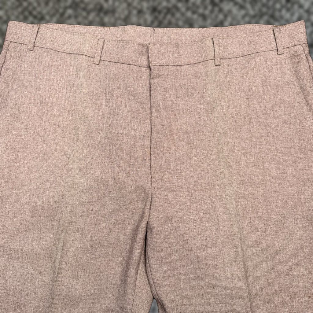 Levi's VINTAGE Levi's Action Slacks 42x32 Tan Comfort Waistband Flat Front 1970s Disco Casual Mens Size 42 - 1 Thumbnail