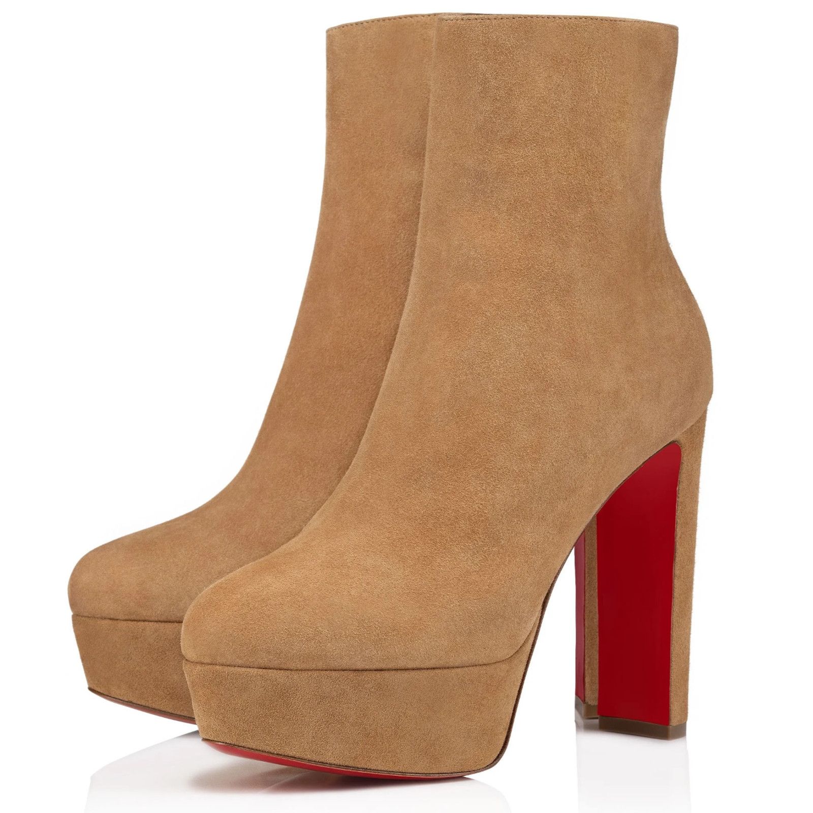 Christian Louboutin Christian Louboutin Loo Booty 130 Lionne Beige Suede 38 Size US 8 / IT 38 - 1 Thumbnail