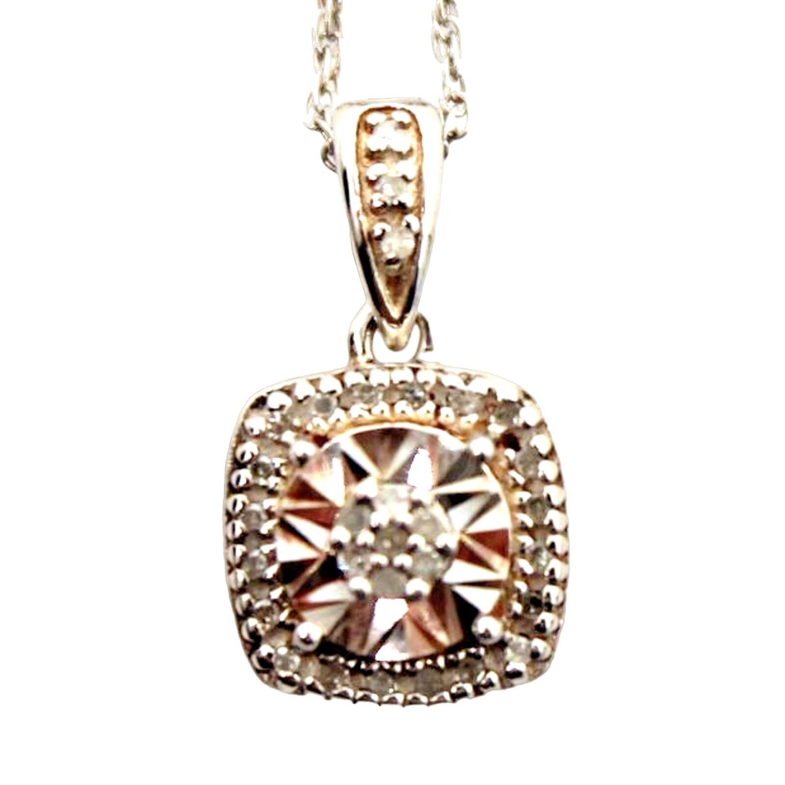 Other Illusion Genuine Diamond Sterling Necklace and Chain • 17" Size ONE SIZE - 1 Thumbnail