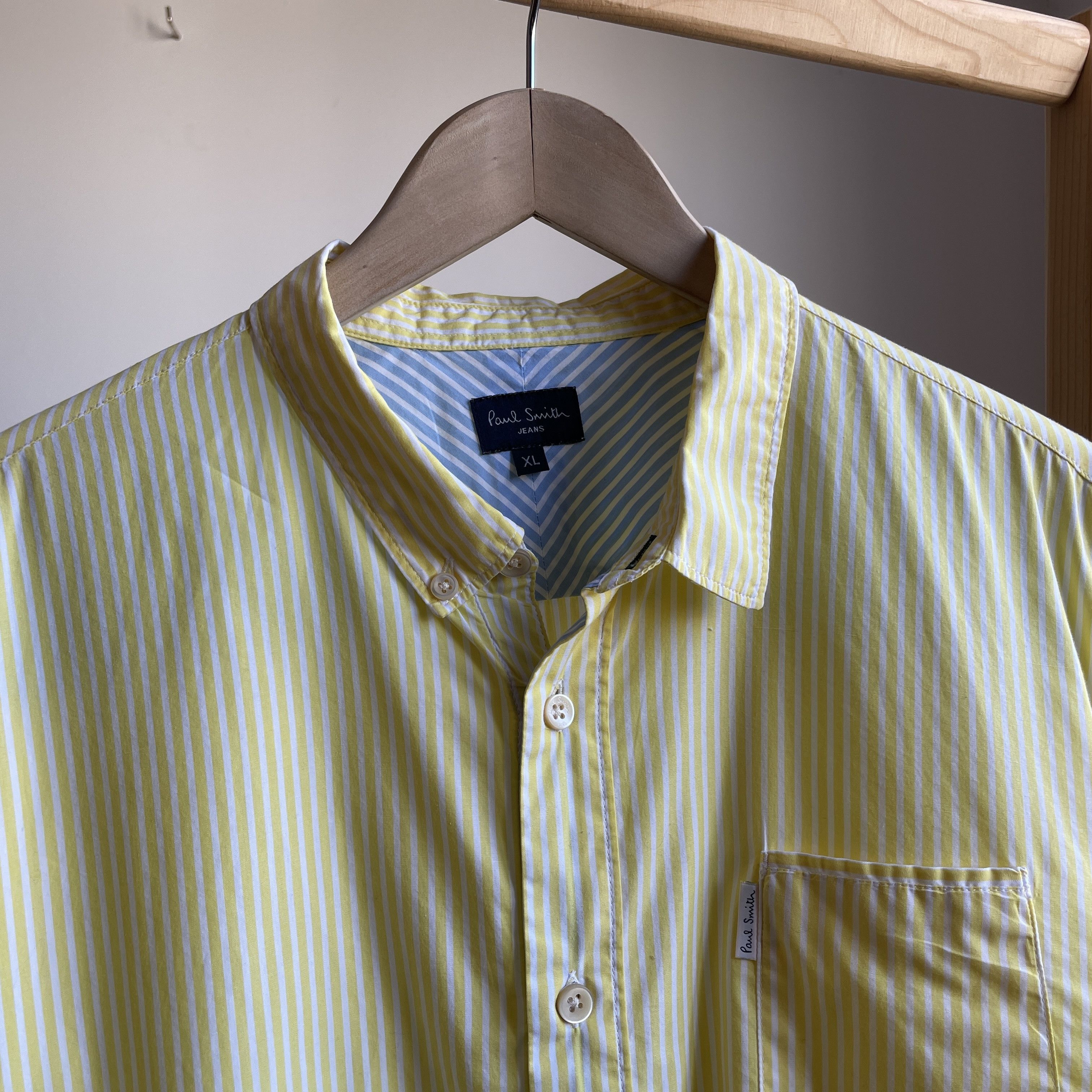 Paul Smith Paul Smith Jeans Vintage Striped Yellow Shirt Size XL Size US XL / EU 56 / 4 - 4 Thumbnail