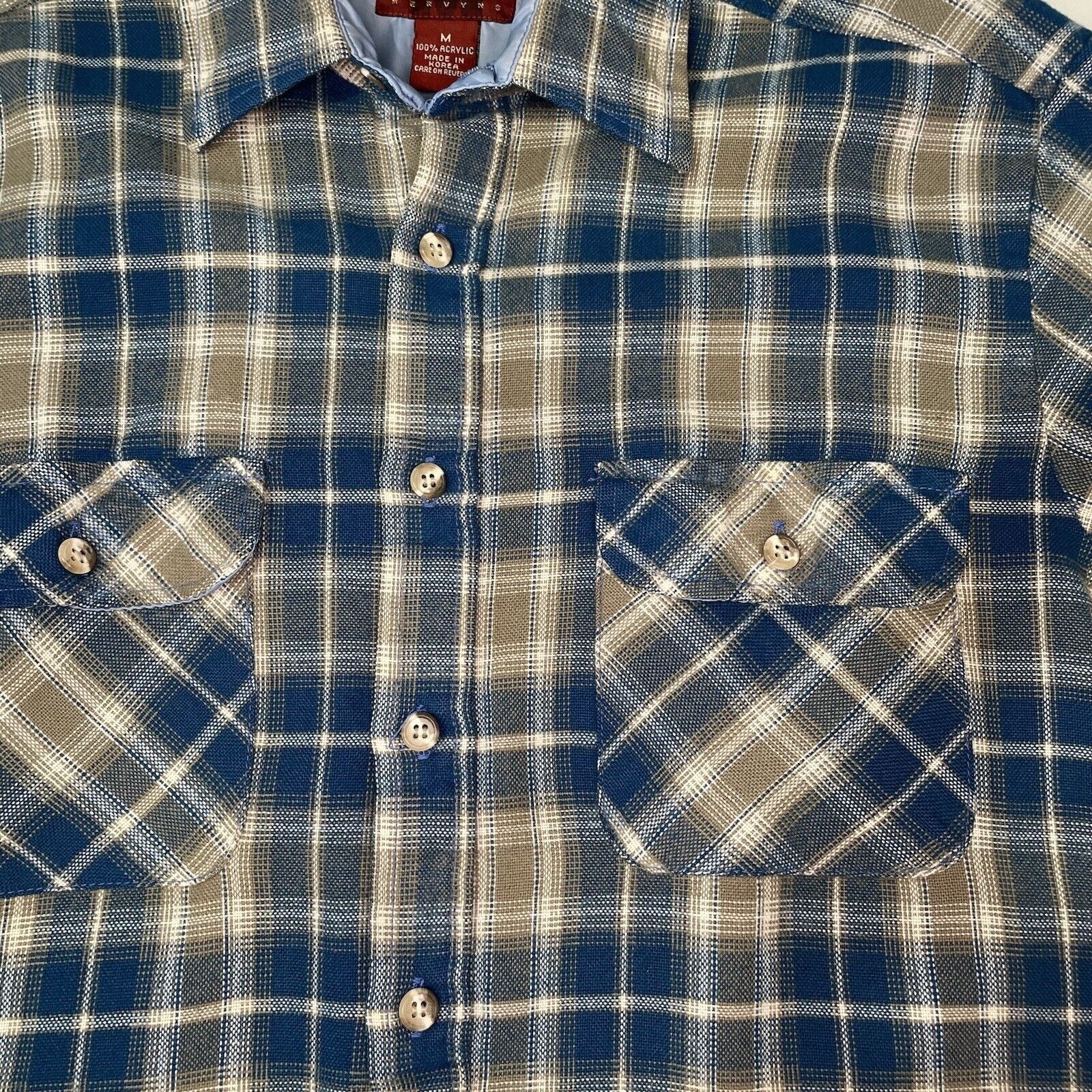 High Sierra VTG High Sierra Flannel Plaid Shirt Beige Teal Blue Check M Size US M / EU 48-50 / 2 - 3 Thumbnail