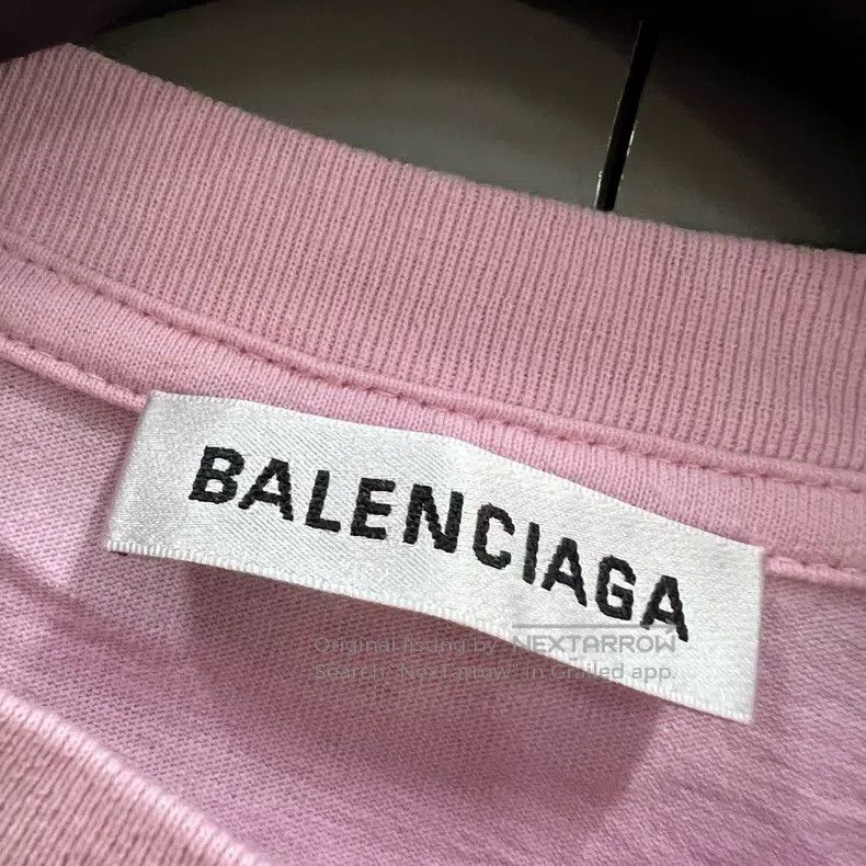 Balenciaga Balenciaga Pink Small Logo Crew Neck Short Sleeve Size US S / EU 44-46 / 1 - 4 Thumbnail