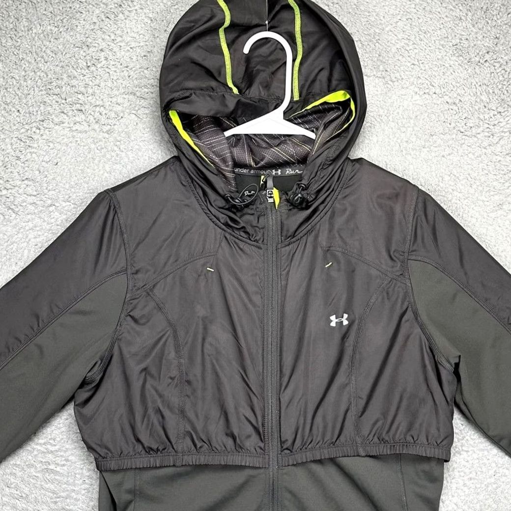 Under Armour Under Armour Jacket Women Large ColdGear Grey Full Zip Hooded Running Semi Fitted Shirt? Size L / US 10 / IT 46 - 2 Thumbnail