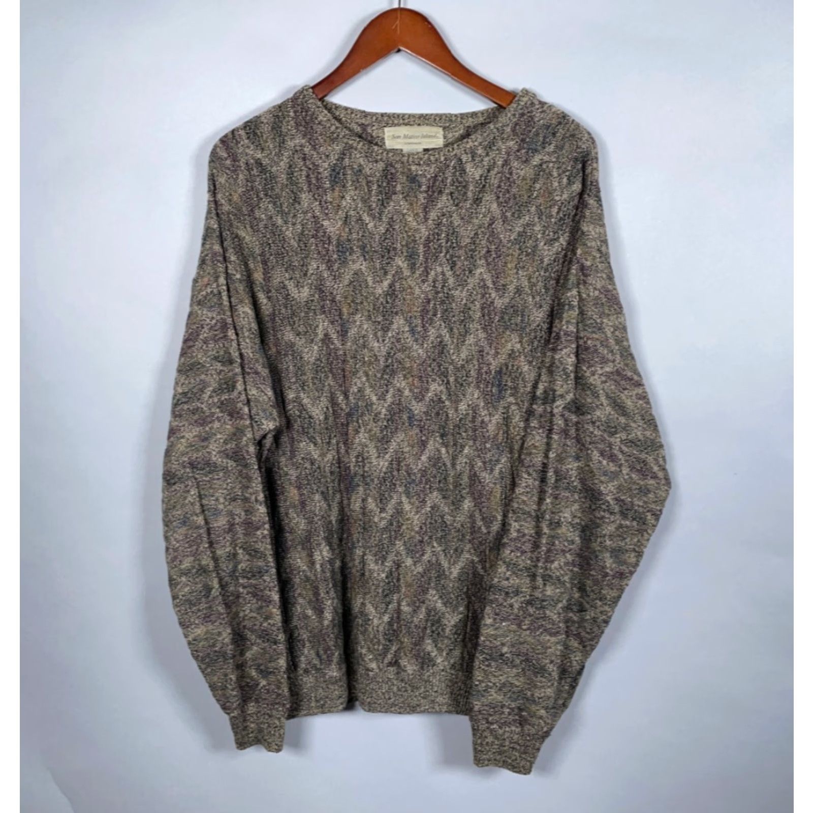 Vintage VINTAGE San Mateo Island Dad Zig Zag Pattern Green Knit Sweater Adult Large Mens Size US L / EU 52-54 / 3 - 2 Thumbnail