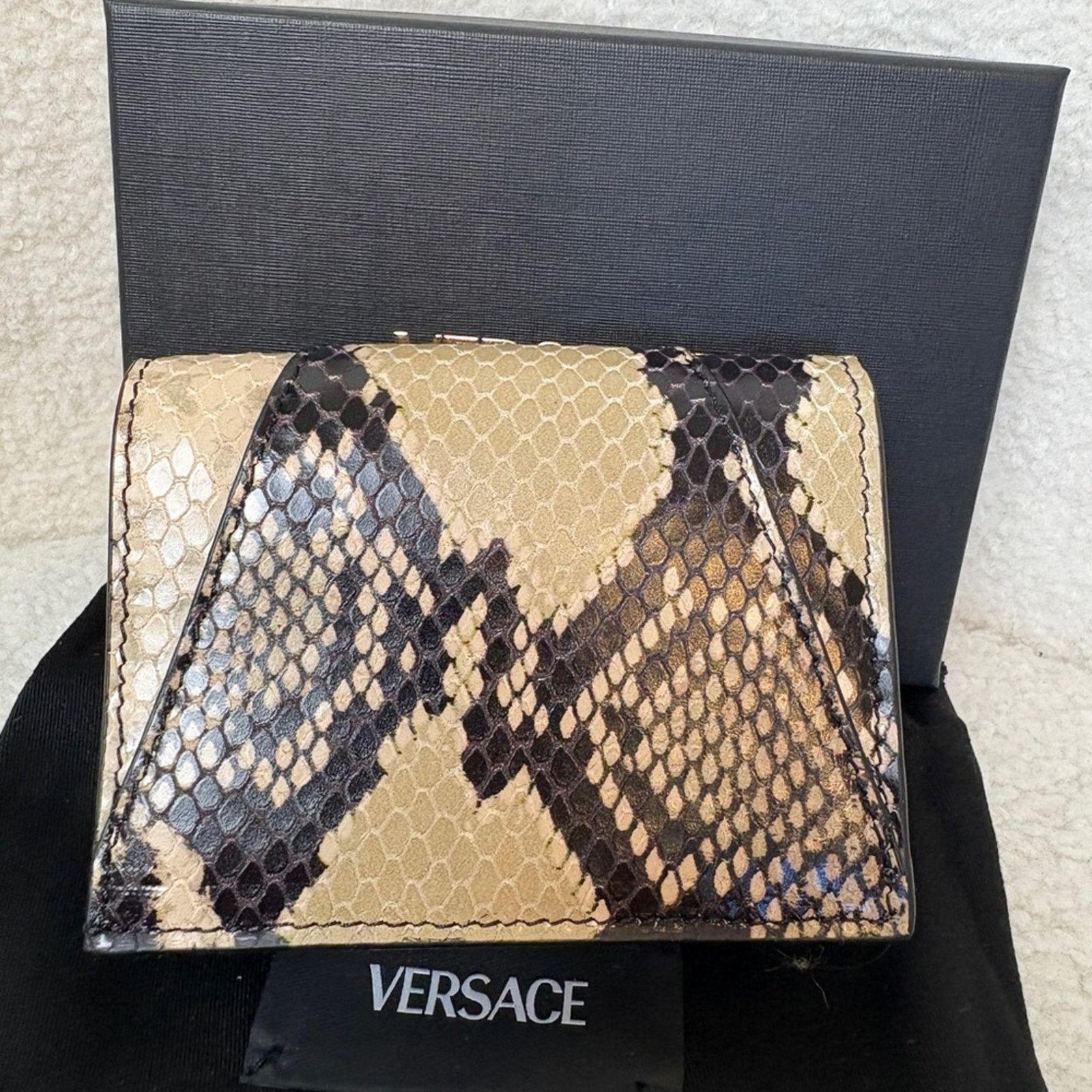 Versace Versace Black and Cream Snakeskin Wallet NWT Size ONE SIZE - 6 Thumbnail