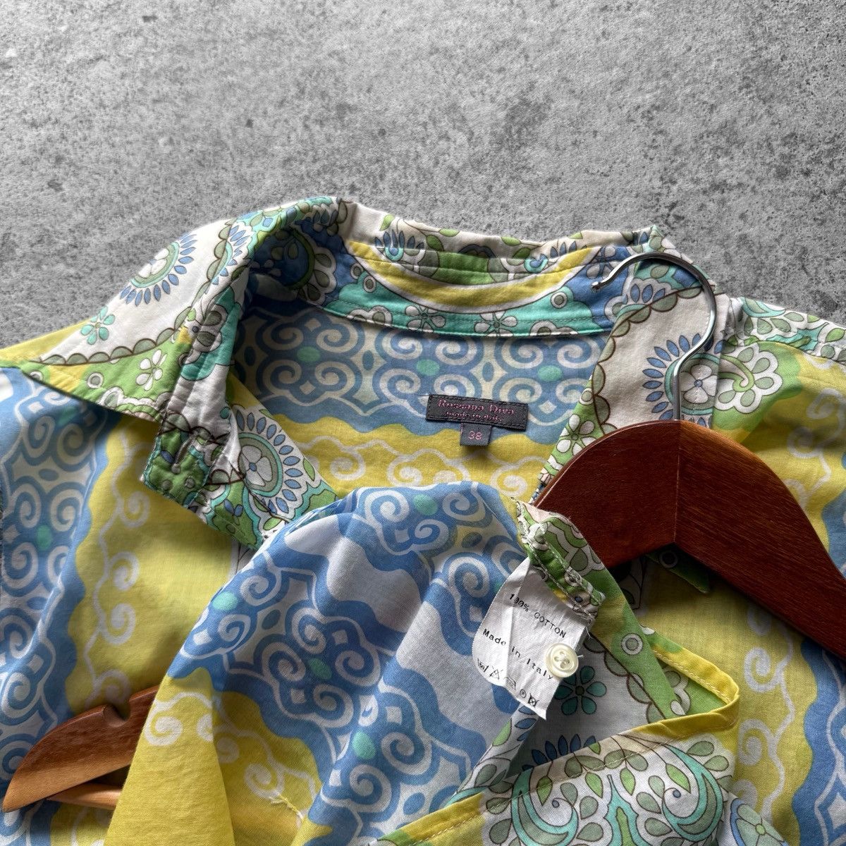 Other Rossana Diva Womens Rare Full Printed Button Up Blouse Shirt Size M / US 6-8 / IT 42-44 - 6 Thumbnail