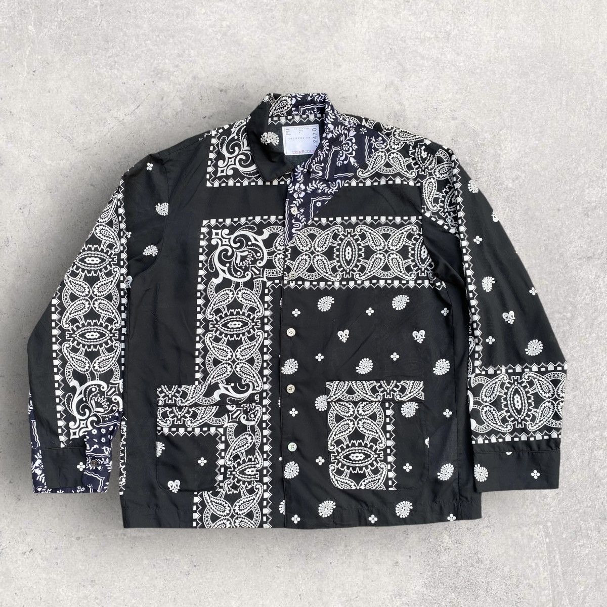 Sacai SS21 Black Paisley Shirt Size US M / EU 48-50 / 2 - 1 Thumbnail