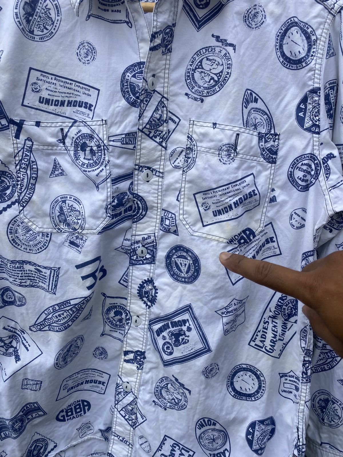 Sugar Cane Sugar Cane Long Sleeve Shirt – Allover Union Label Print Size US L / EU 52-54 / 3 - 7 Thumbnail