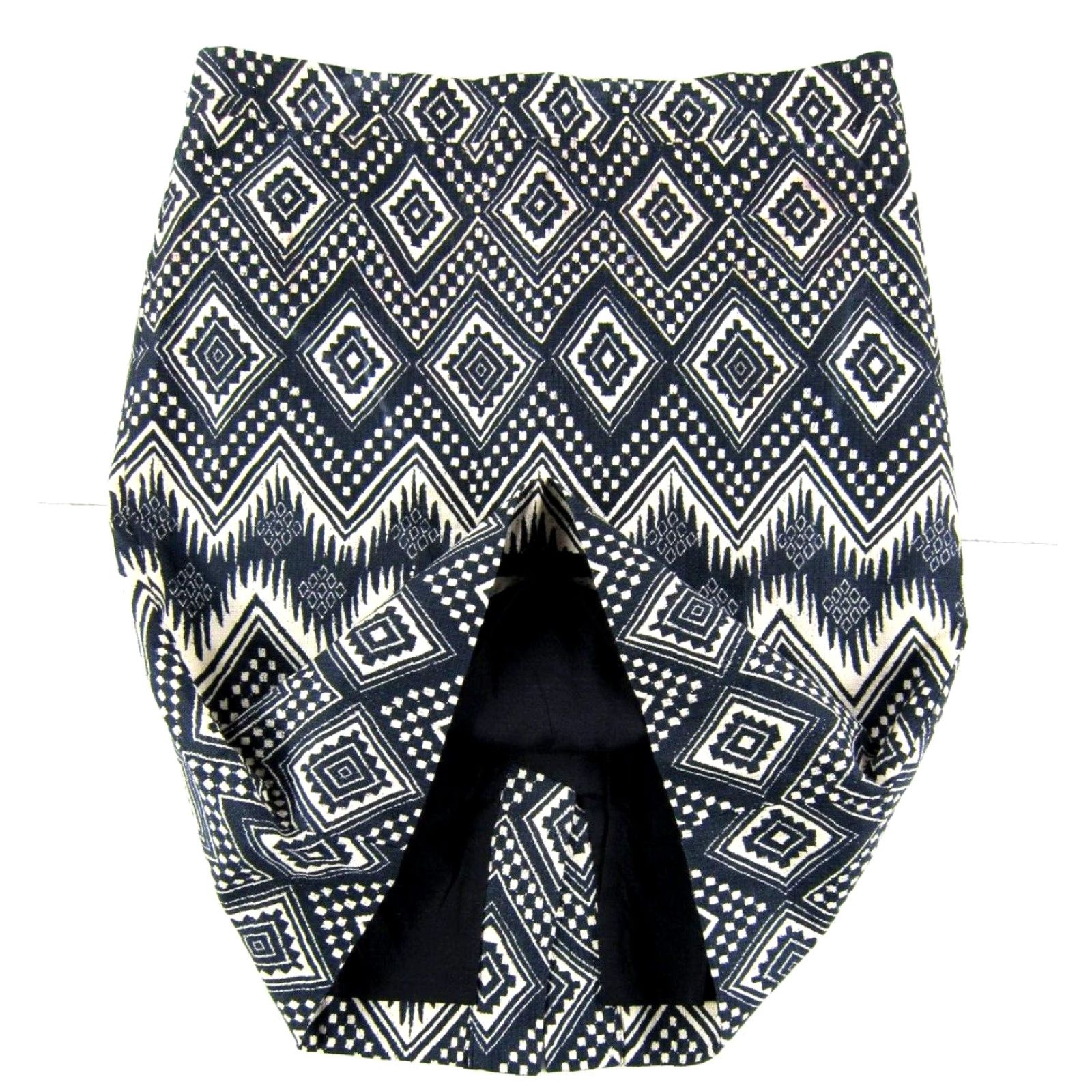 J.Crew J. Crew Black Ivory Chevron 100% Cotton Straight Pencil Work Skirt Women 4 Size 27" / US 4 / IT 40 - 4 Thumbnail
