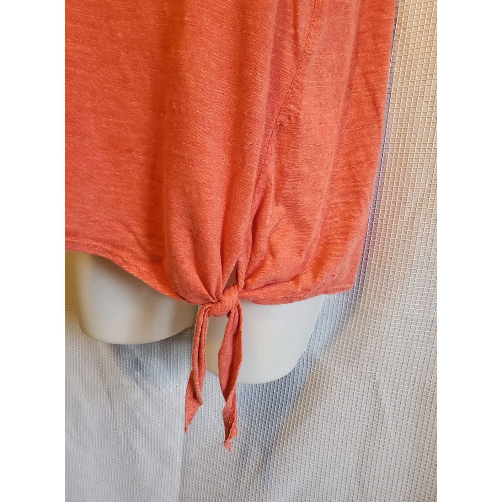 Vintage Maeve Tank Top Light Red Women’s Size Small Tie Side Burnout Jersey Size S / US 4 / IT 40 - 2 Thumbnail