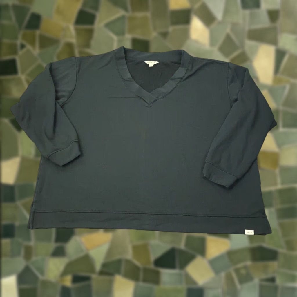 Orvis Orvis Womens Sweatshirt XXL Black Long Sleeve Boxy Oversized V-Neck Stretch Size XXL / US 16-18 / IT 52-54 - 1 Thumbnail